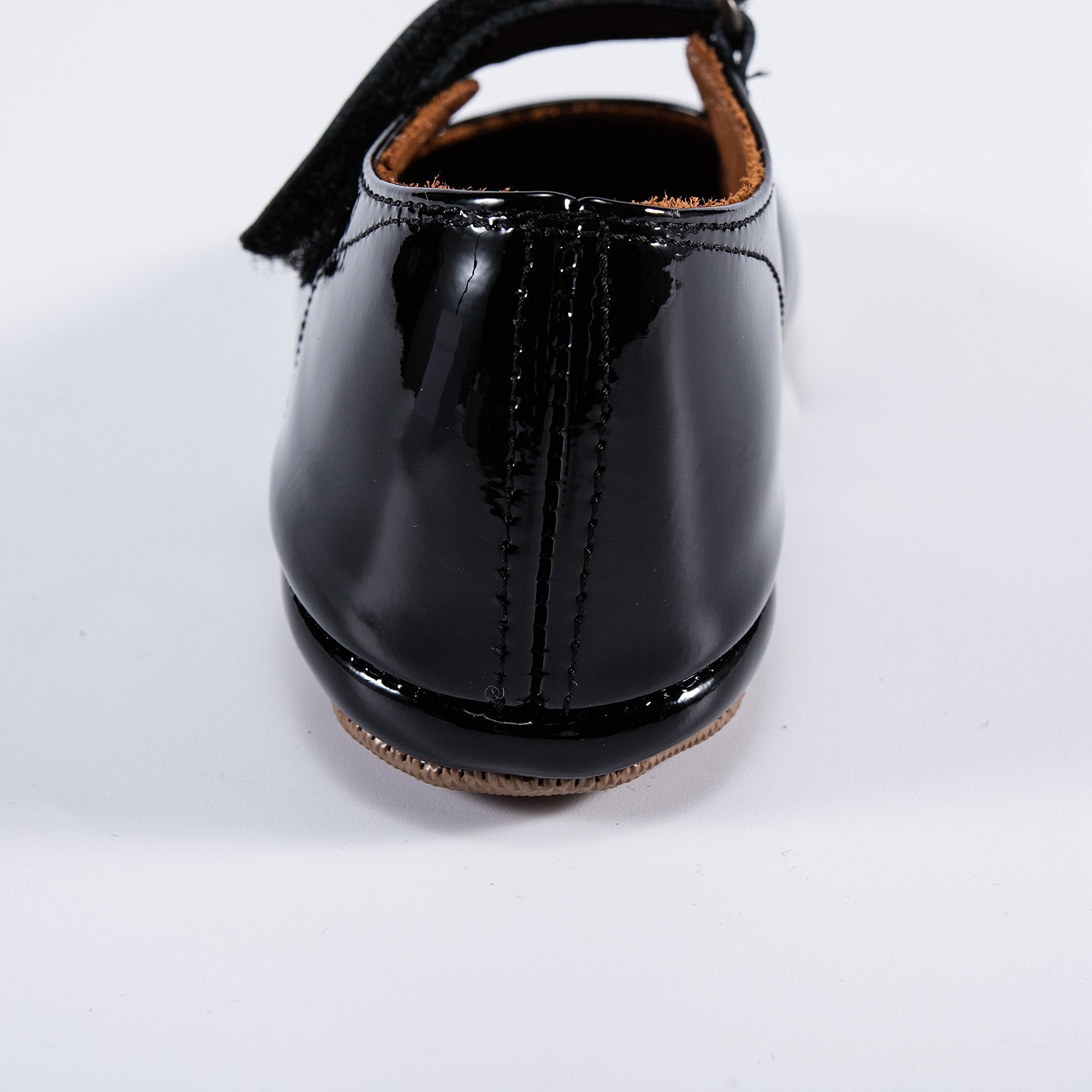Girls Black Glossy Leather Shoes