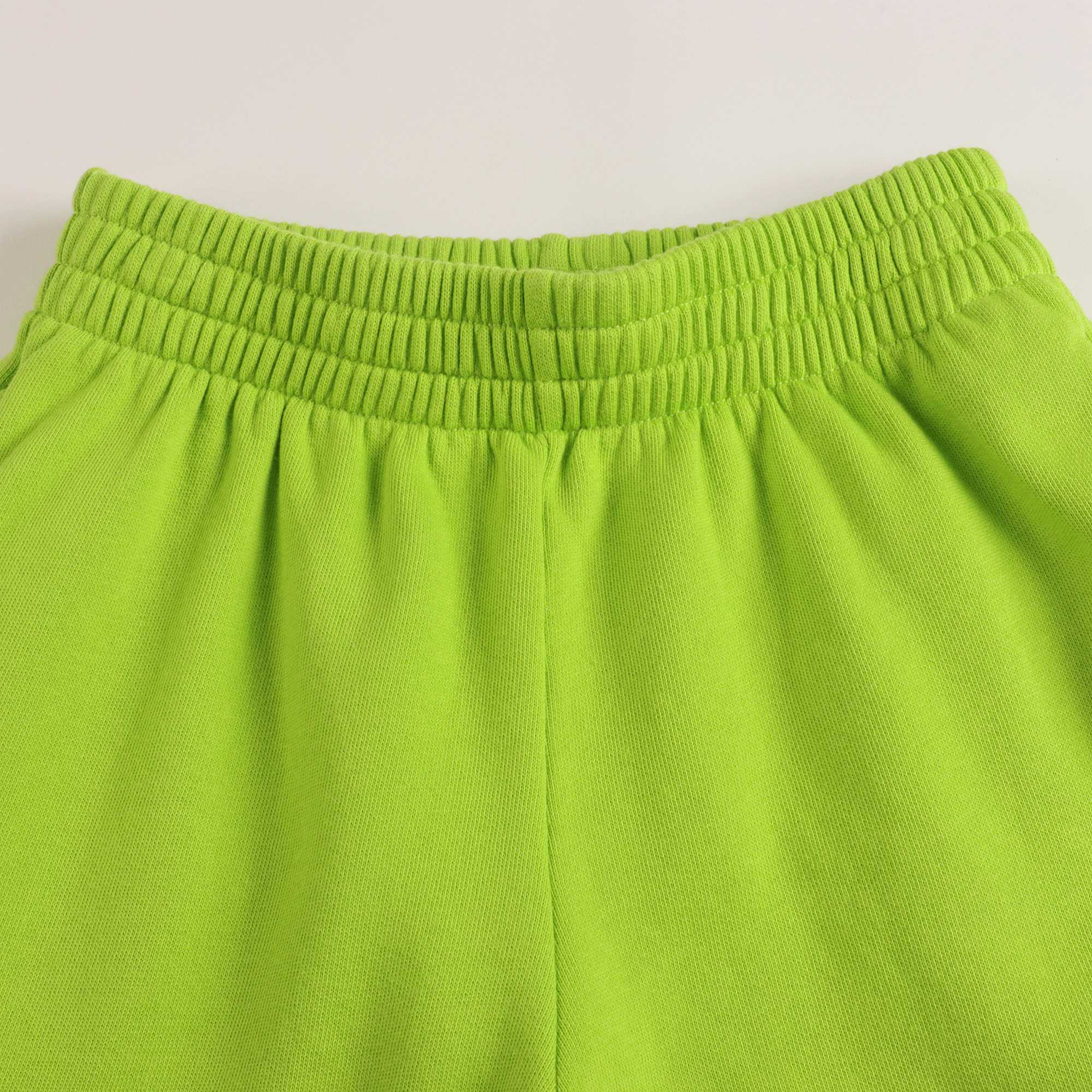 Girls Green Logo Cotton Shorts