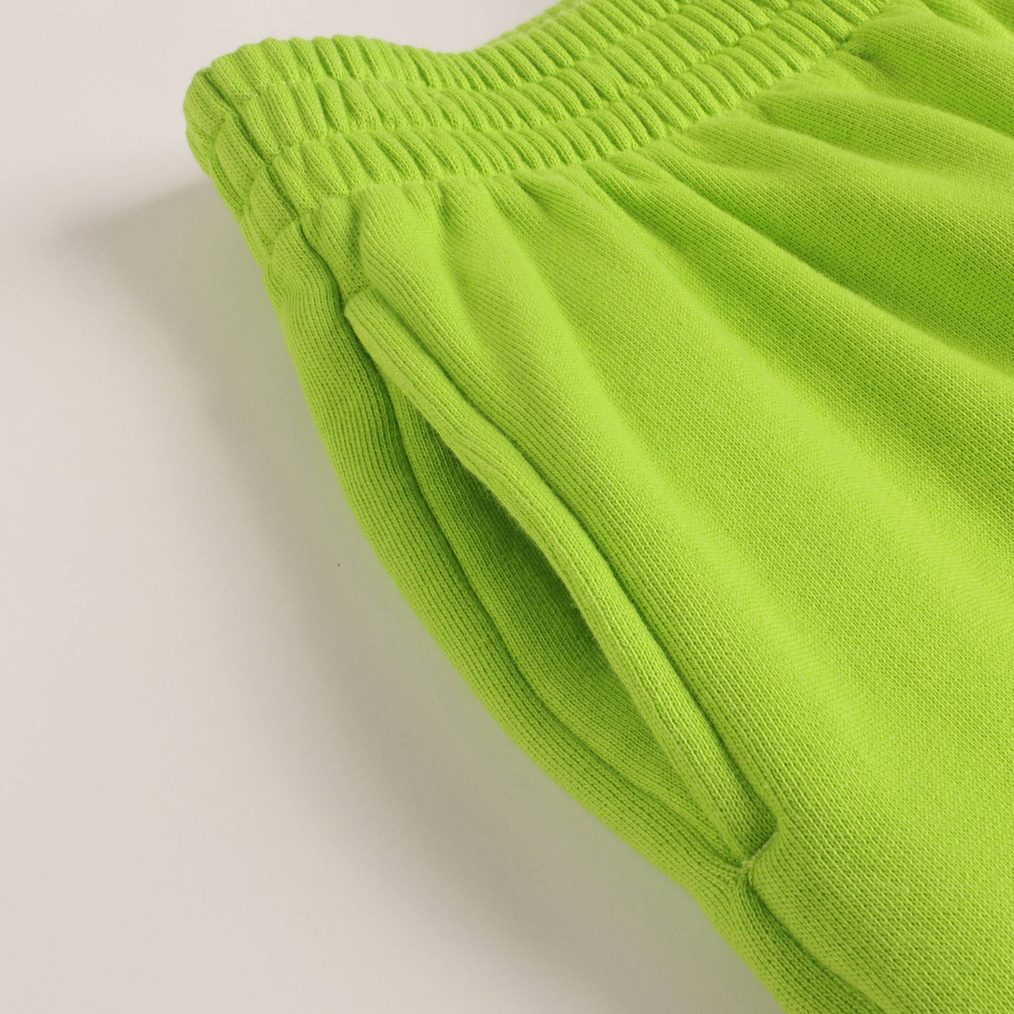 Girls Green Logo Cotton Shorts