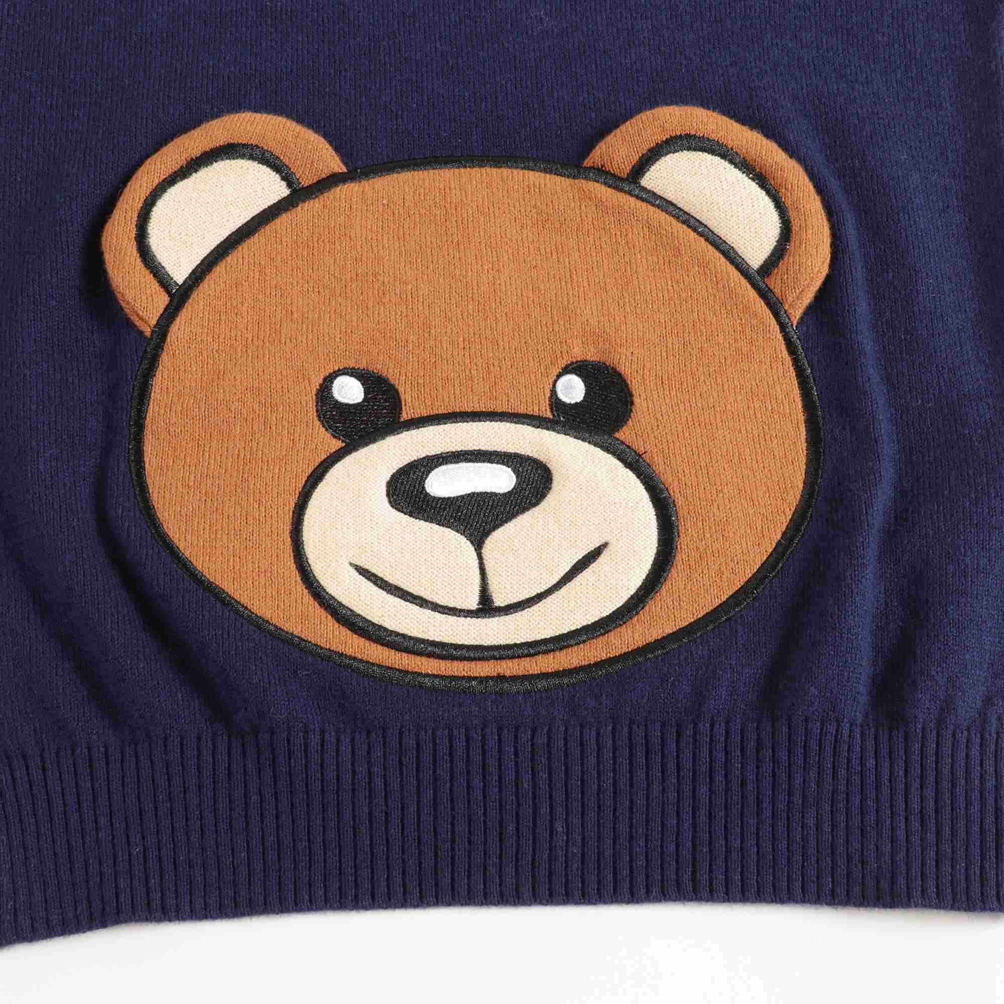 Girls Navy Teddy Bear Jumper