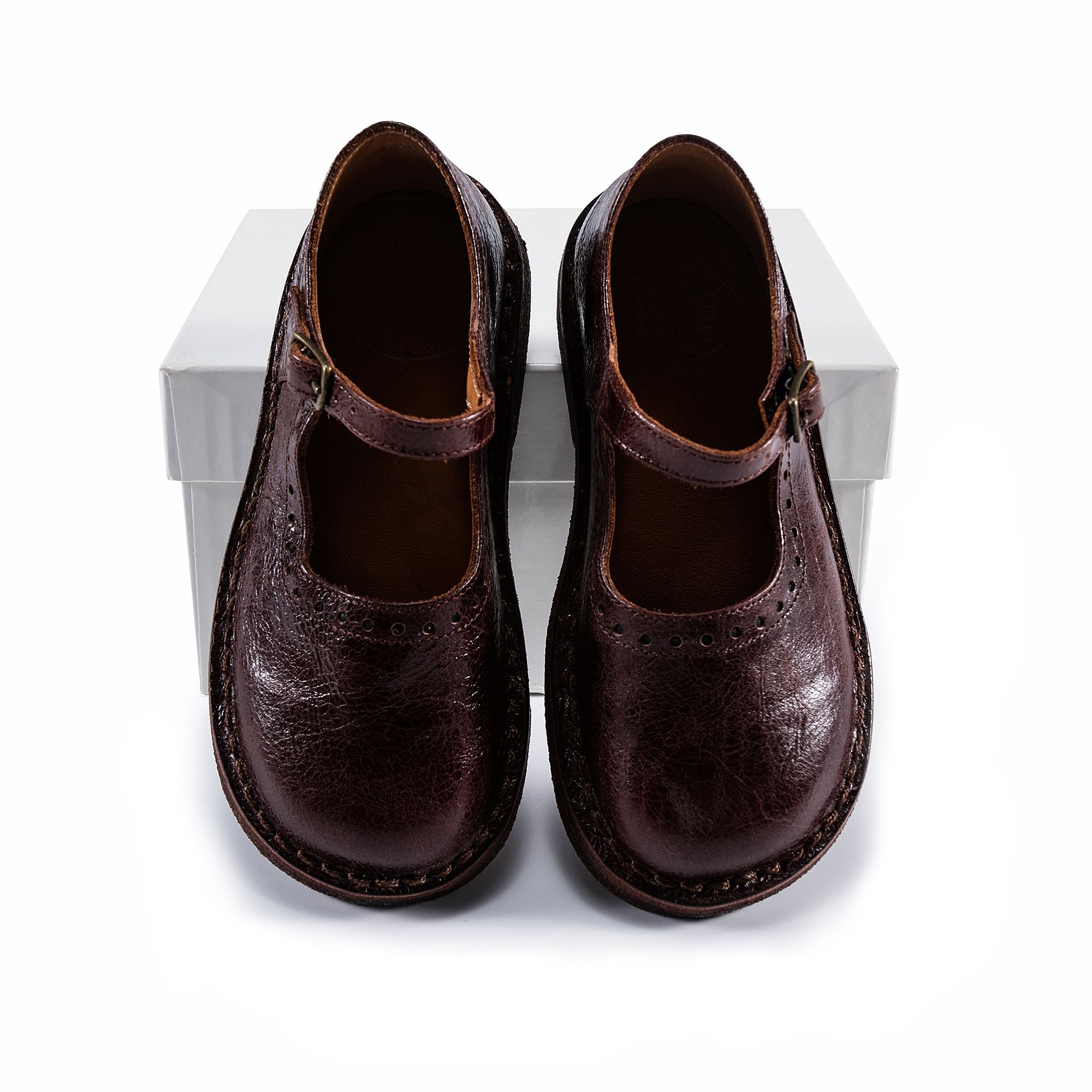 Girls Brown Leather Shoes