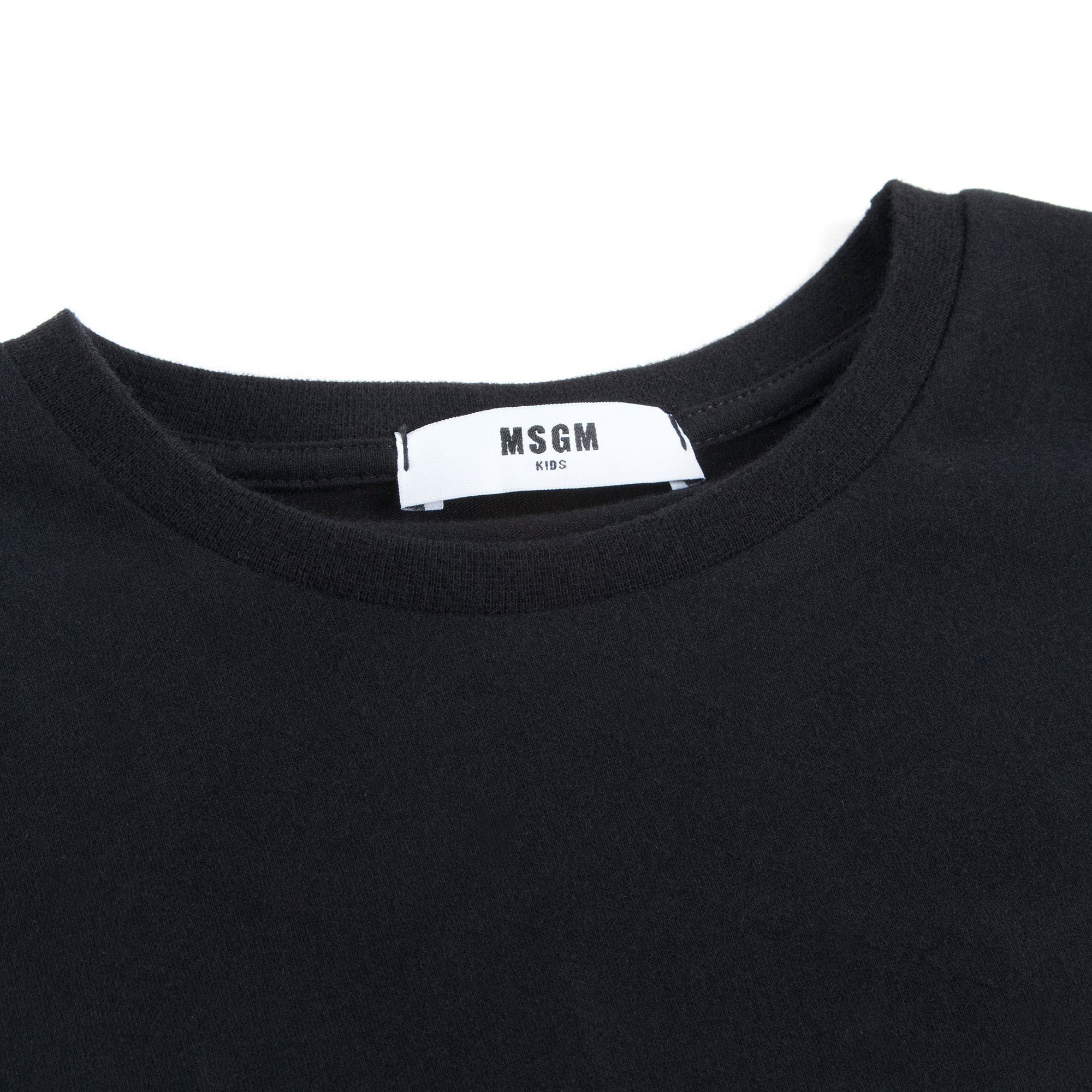 Girls Black Cotton Jersey T-shirt With Cortex Trim