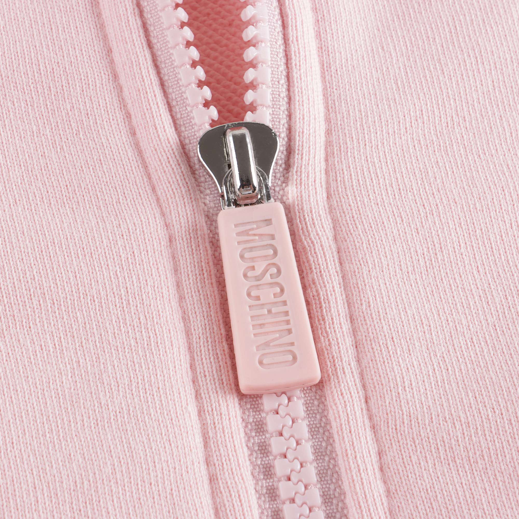 Girls Pink Logo Hooded Zip-Up Top