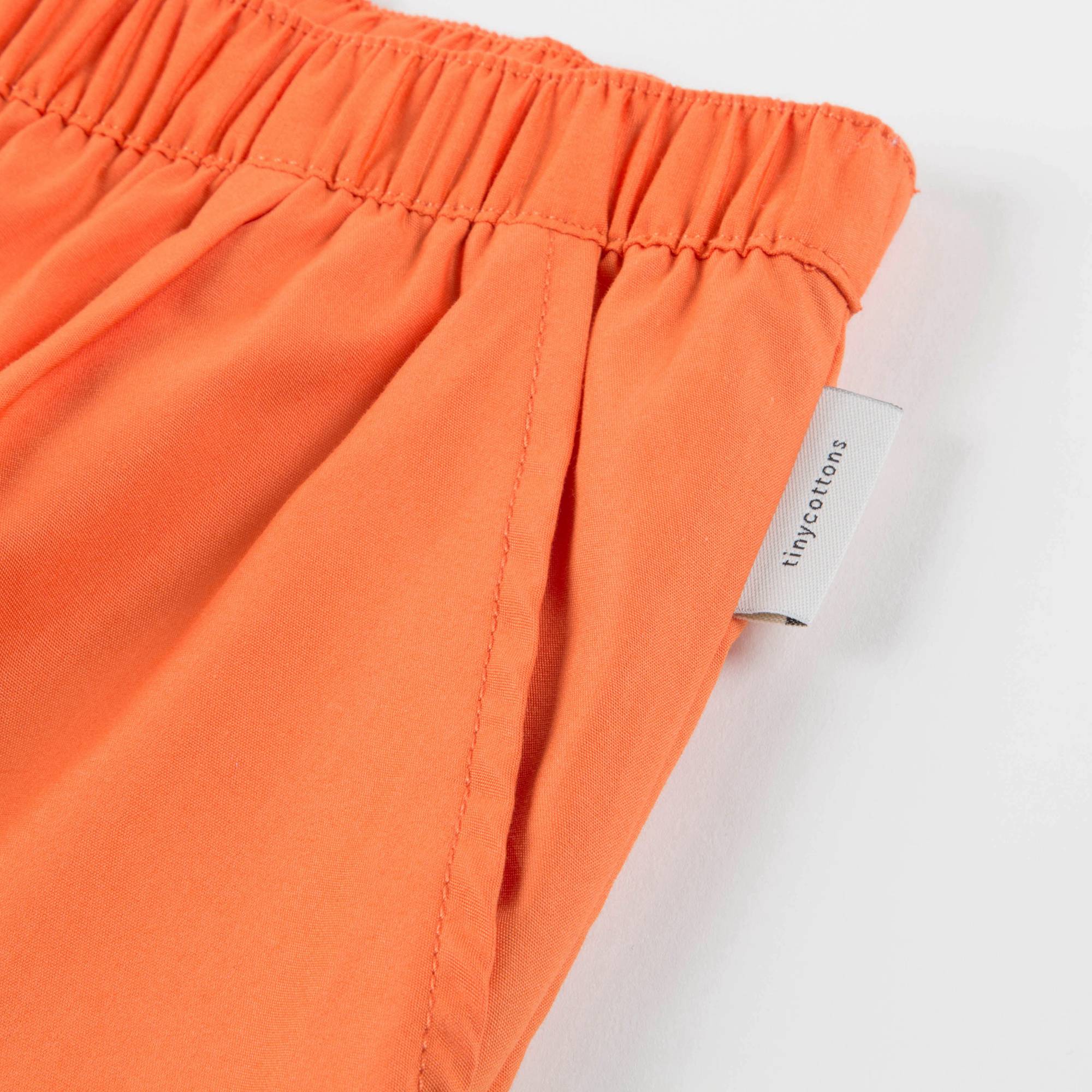 Girls Brick Cotton Solid Pleats Pant