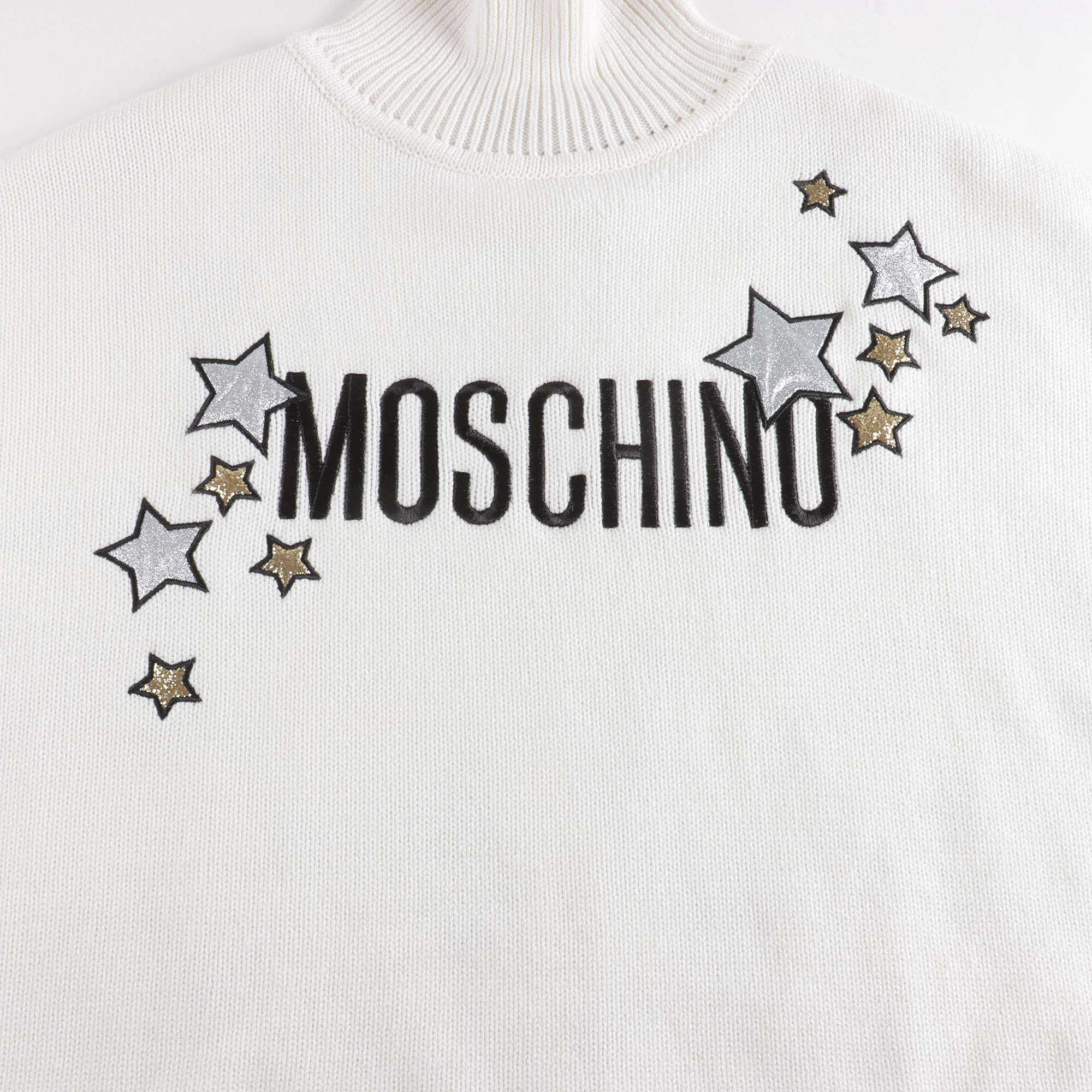 Girls White Embroidered Logo Cape
