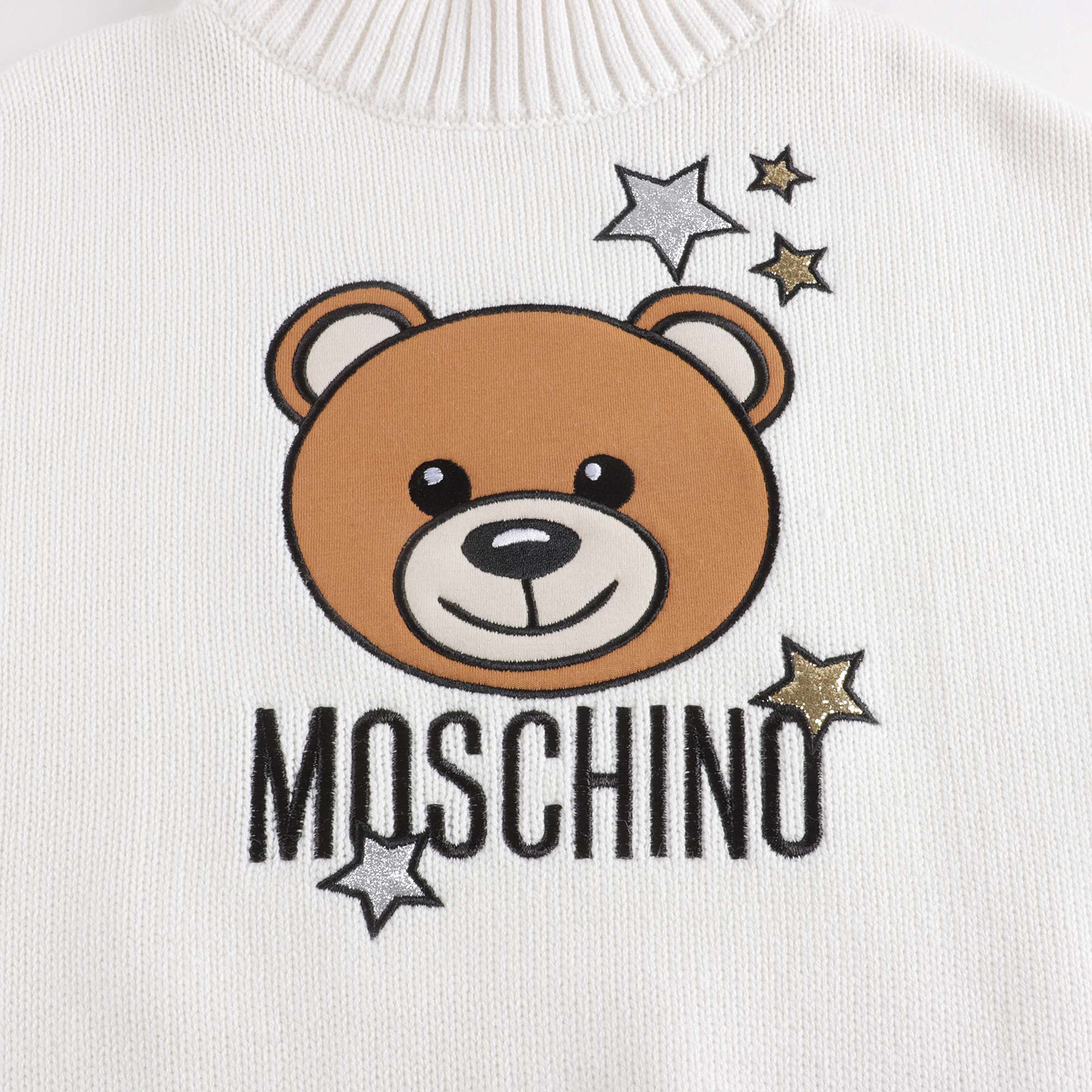 Girls White Logo Cotton Sweater