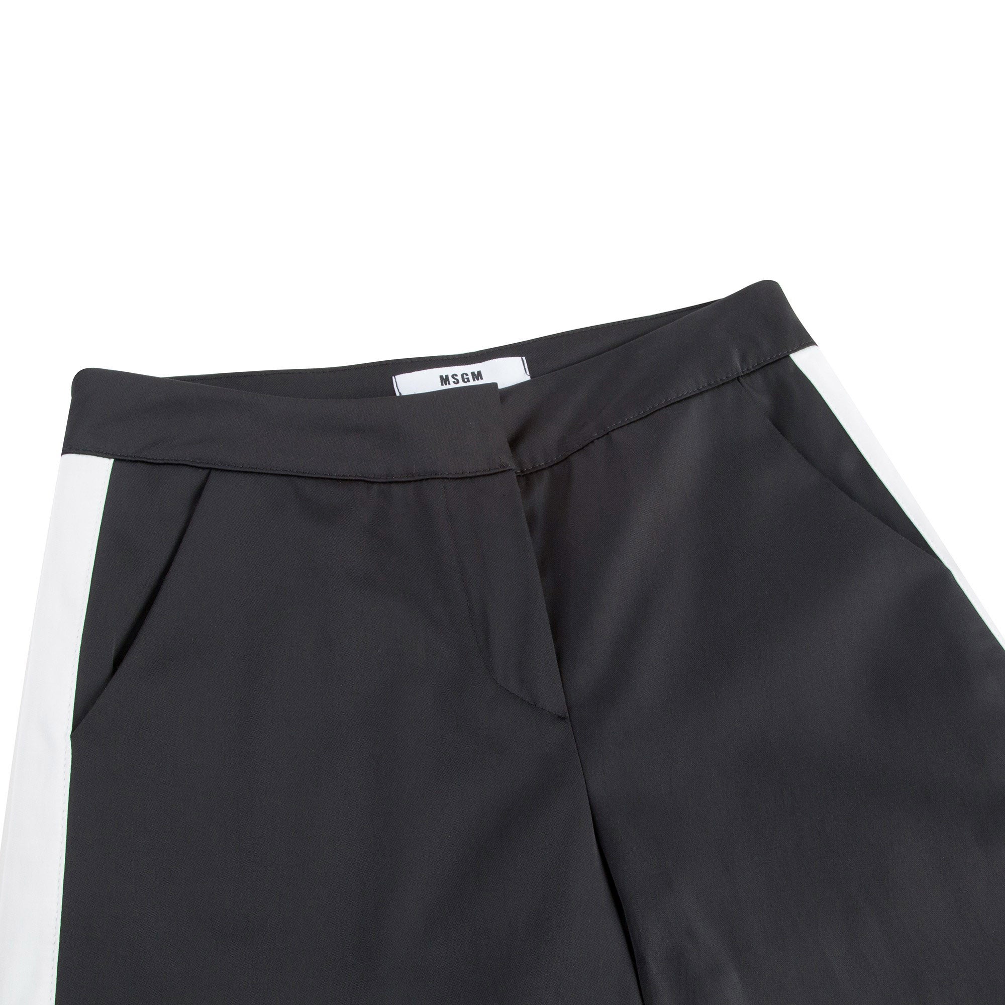 Girls Black Trousers With White Trim