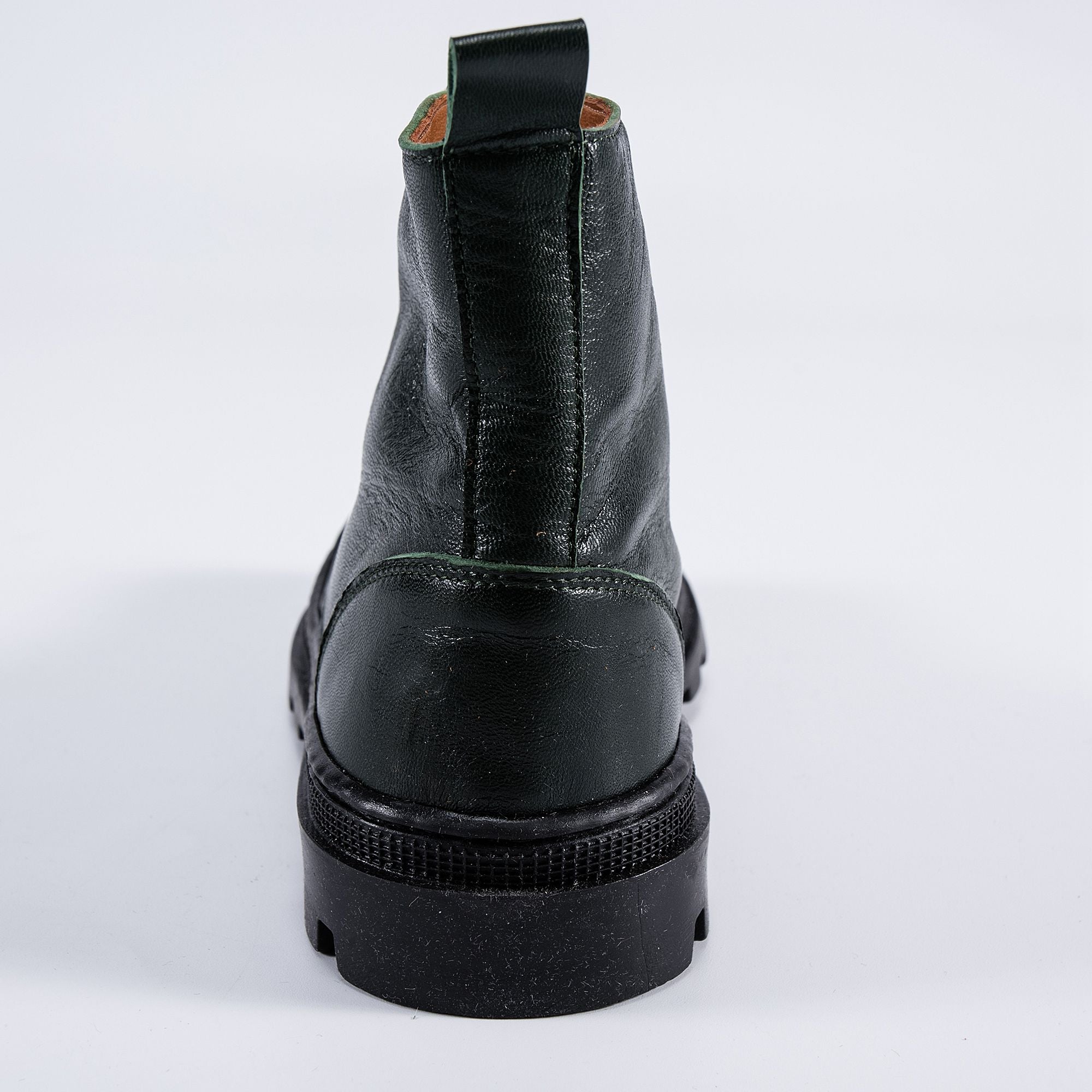 Girls Dark Green Leather Boots
