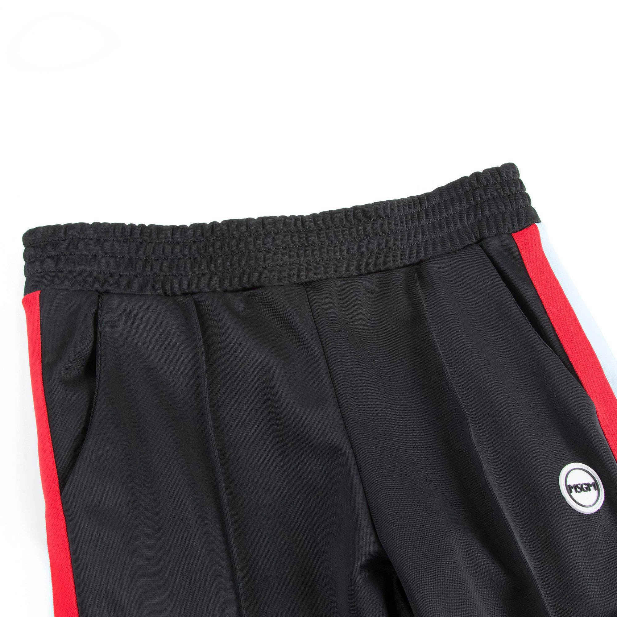 Boys & Girls Black Jersey Trousers With Red Trim