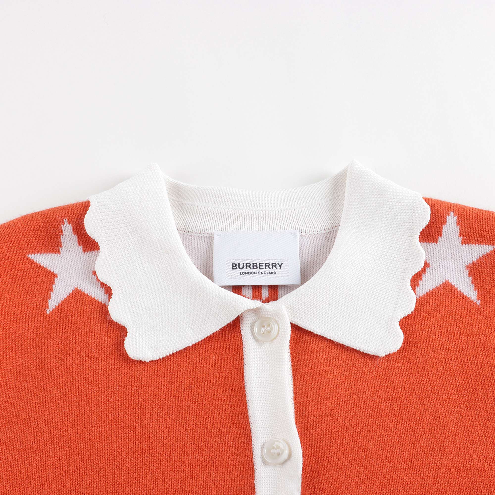 Girls Red Logo Wool Cardigan
