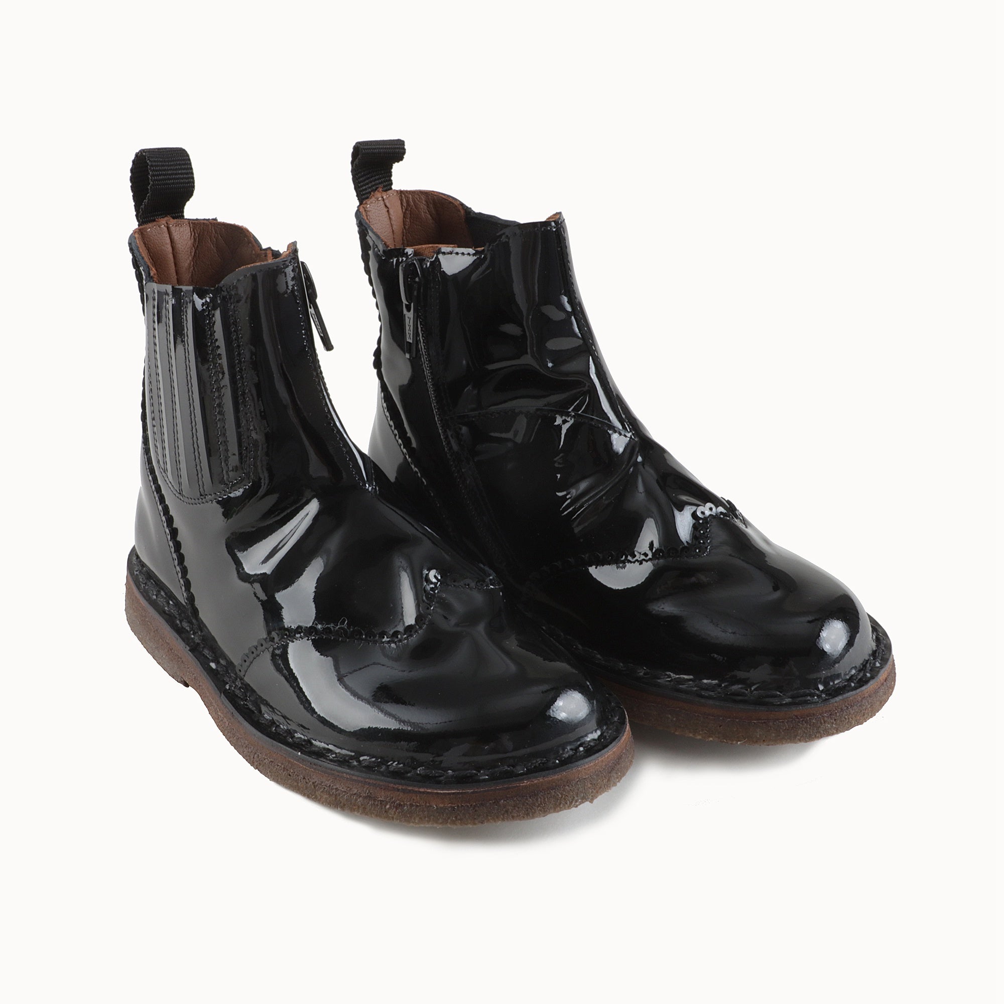 Boys & Girls Black Leather Boots