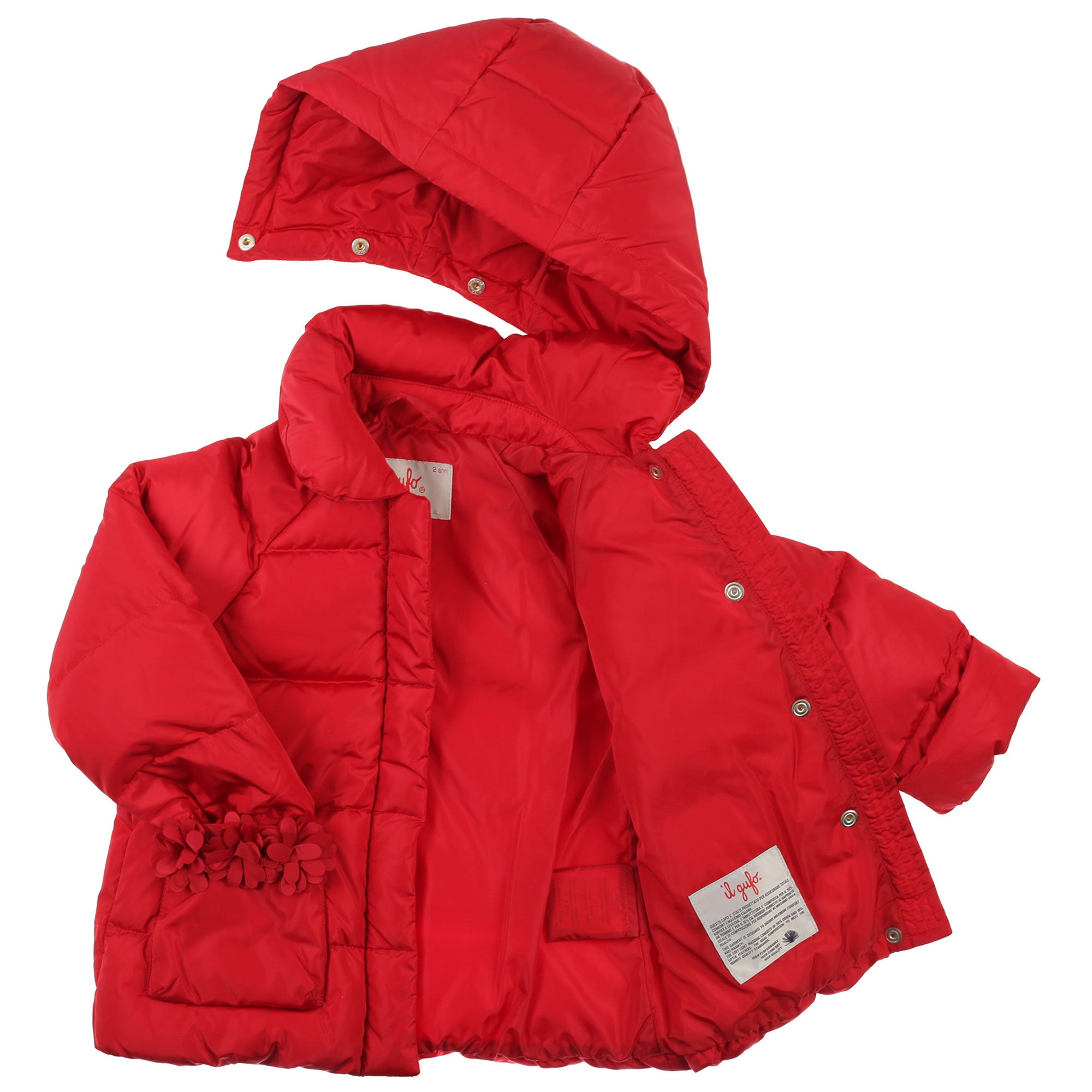 Baby Girls Poppy Red Patch Trims Pocket Hooded Jacket - CÉMAROSE | Children's Fashion Store - 3
