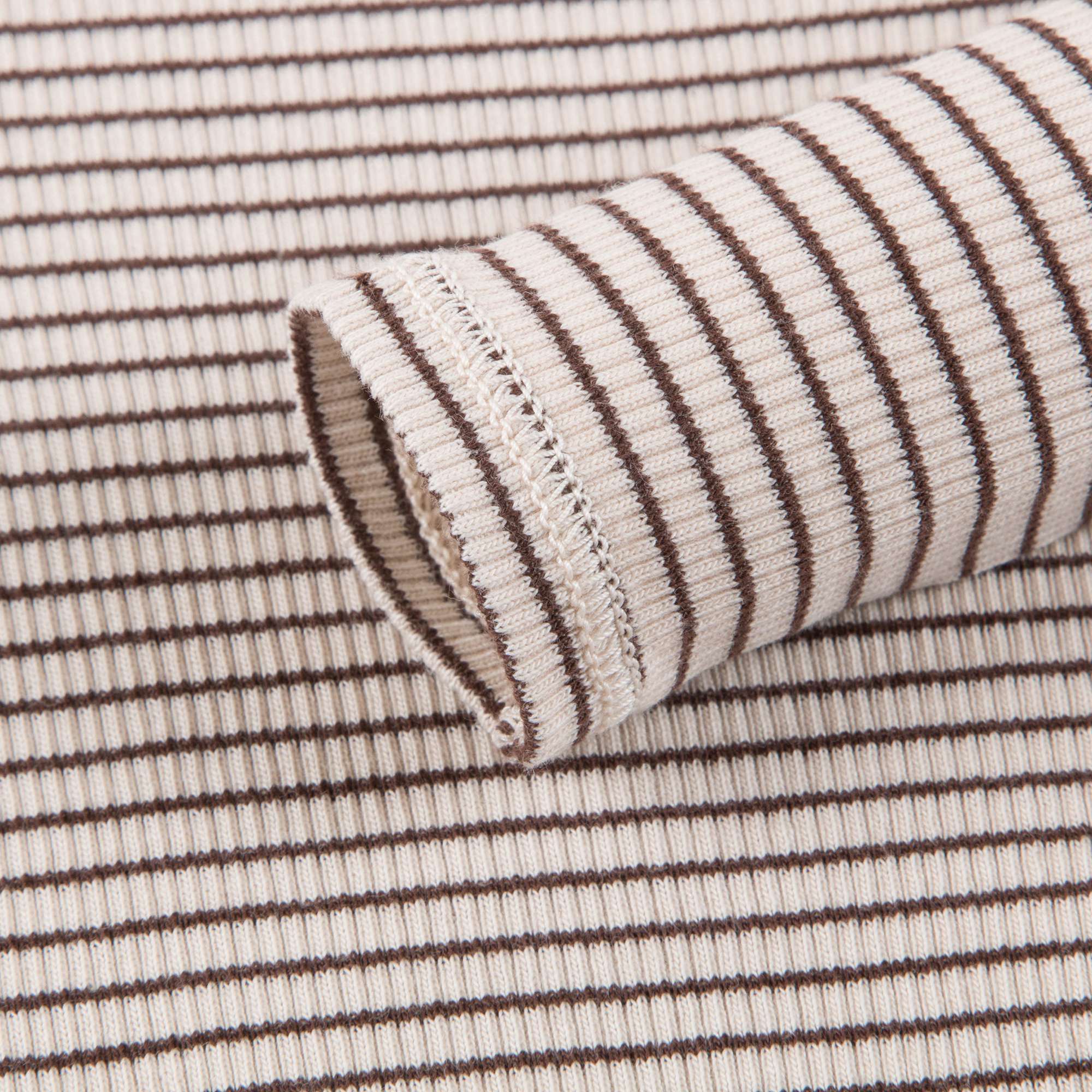 Baby Sand & Chocolate Stripe Cotton Jersey T-shirt