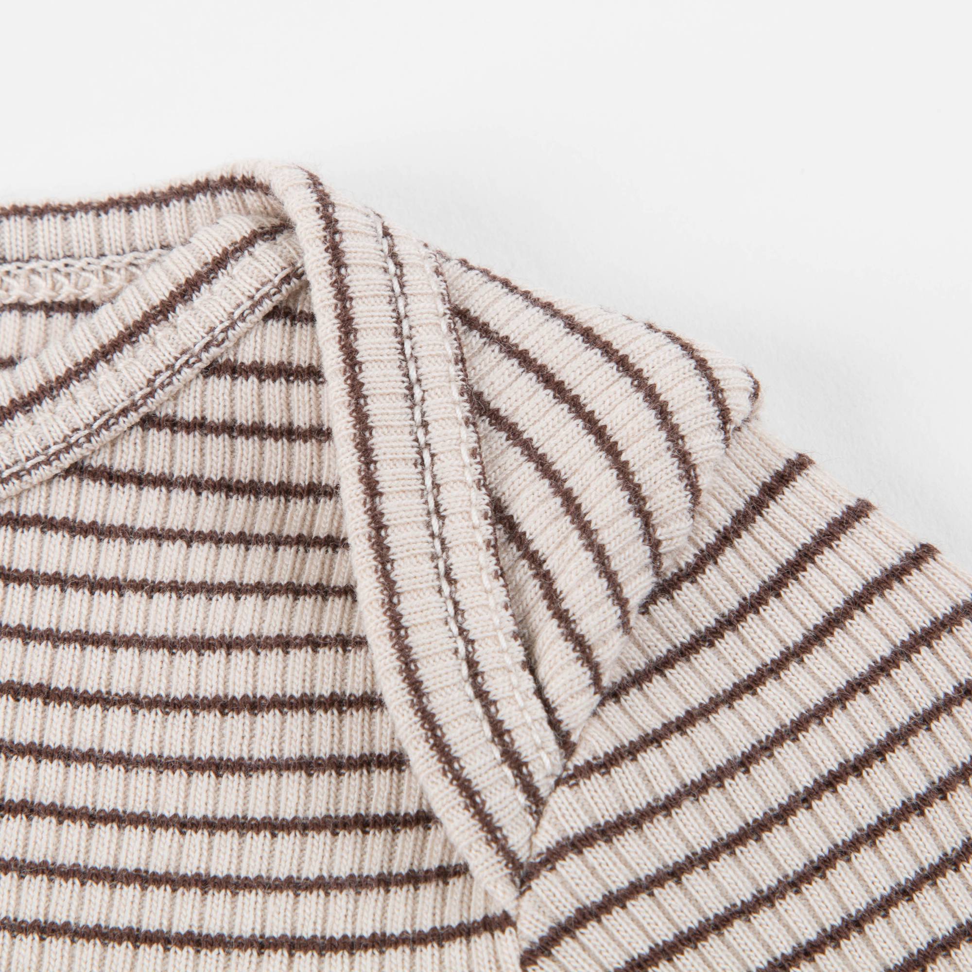 Baby Sand & Chocolate Stripe Cotton Jersey T-shirt