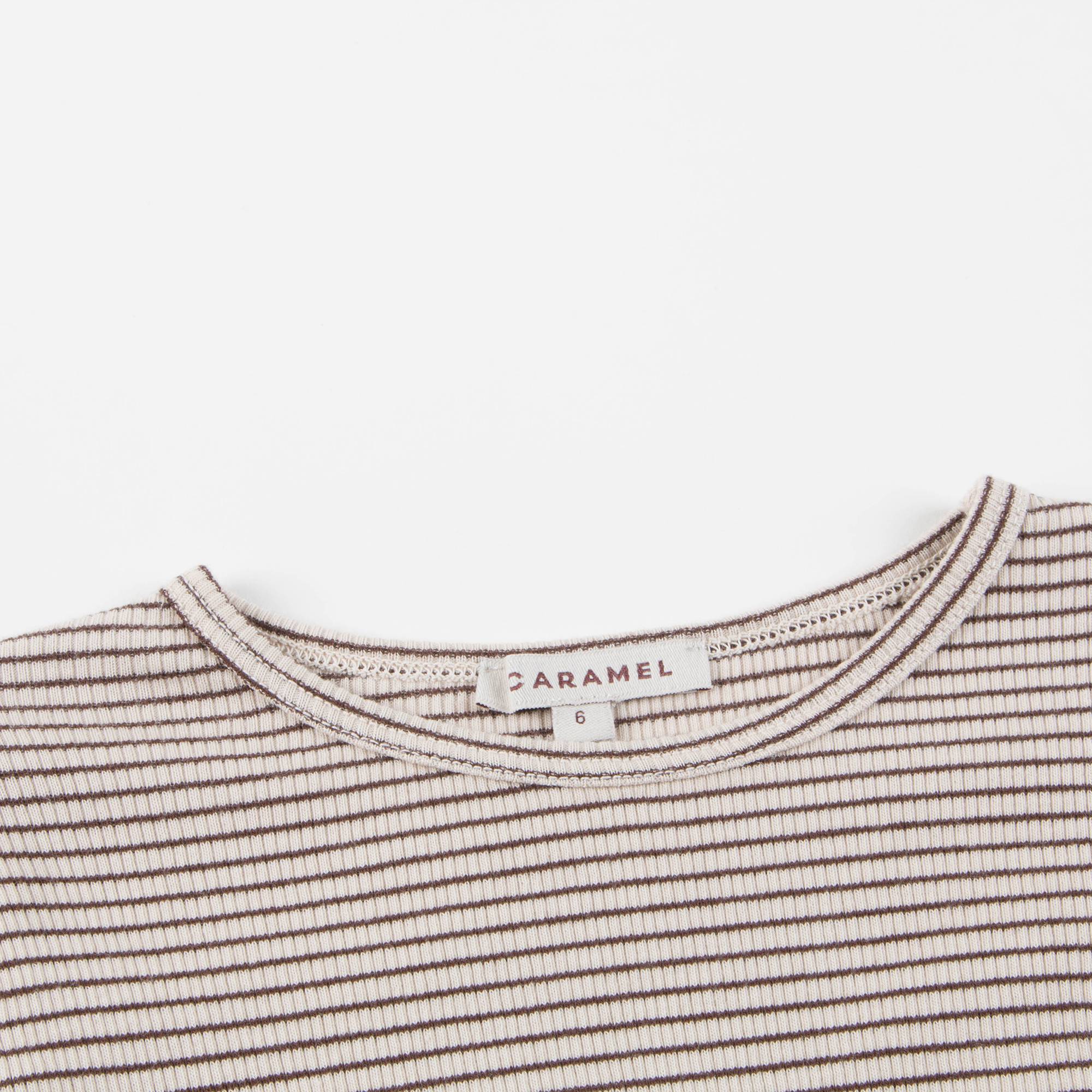Girls & Boys Sand And Chocolate Stripe Cotton Jersey T-shirt