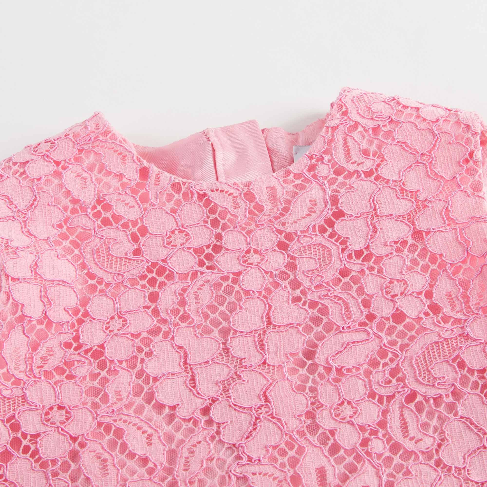 Girls Pink & Rose Lace Dress