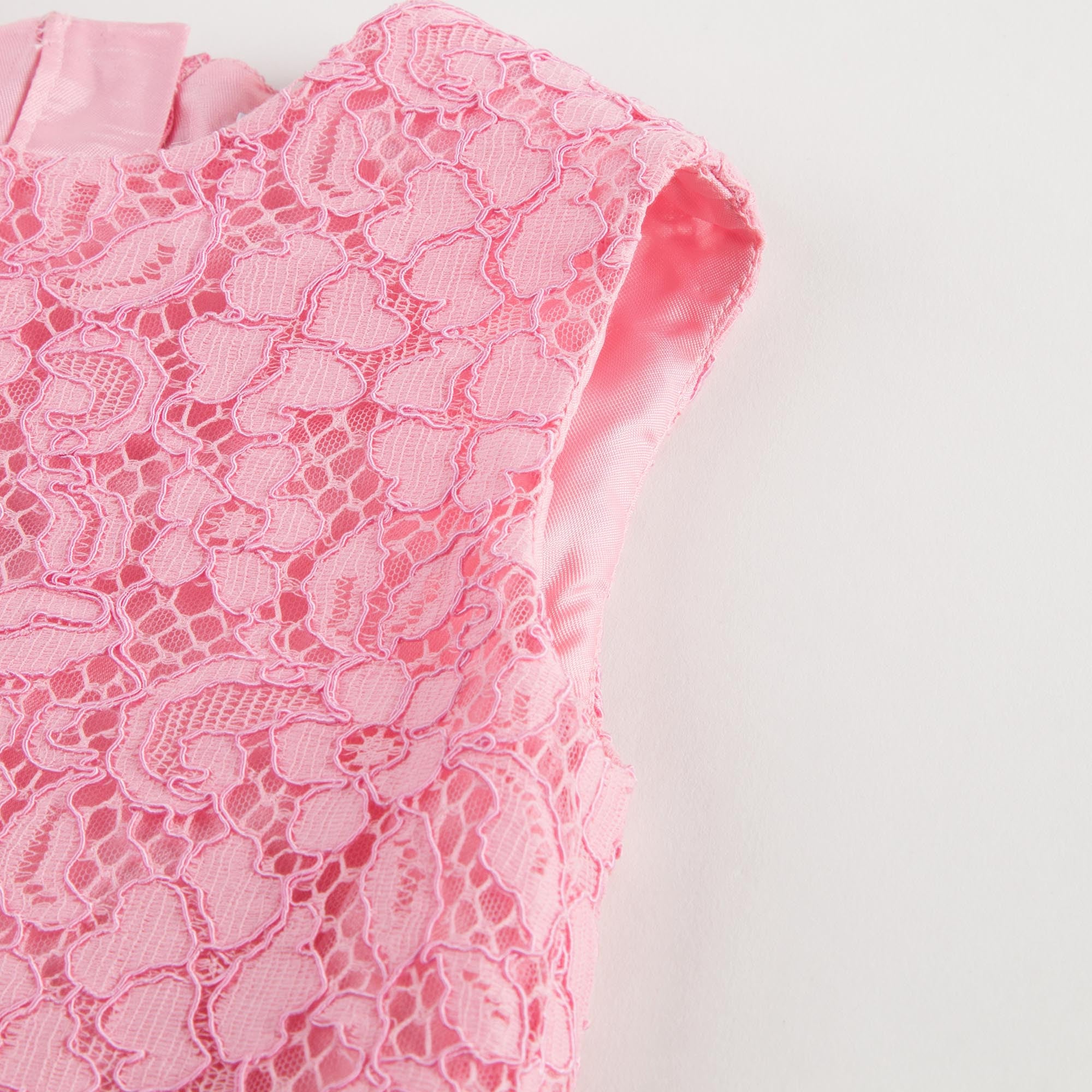 Girls Pink & Rose Lace Dress