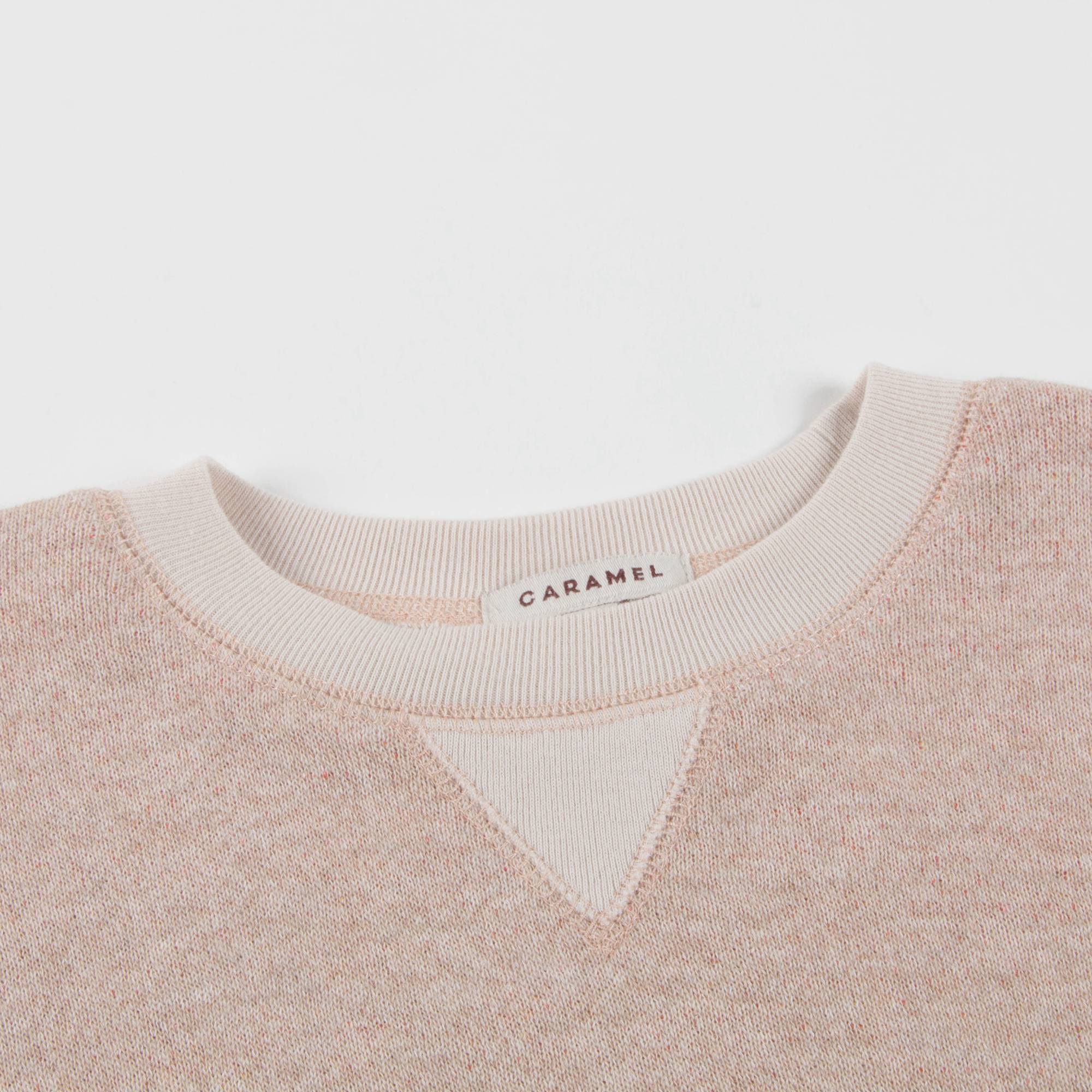 Girls Pink Oatmeal Cotton Jersey Sweatshirt