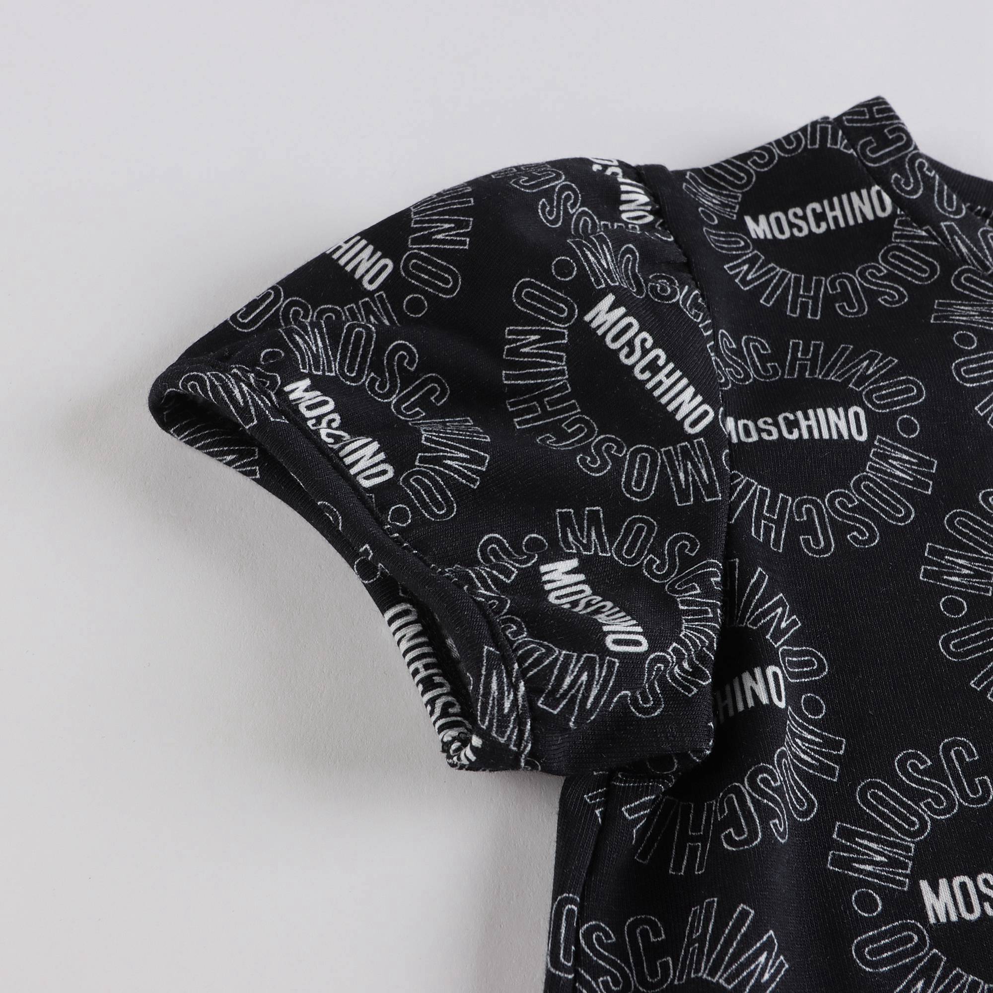 Baby Girls Black Teddy Cotton Dress