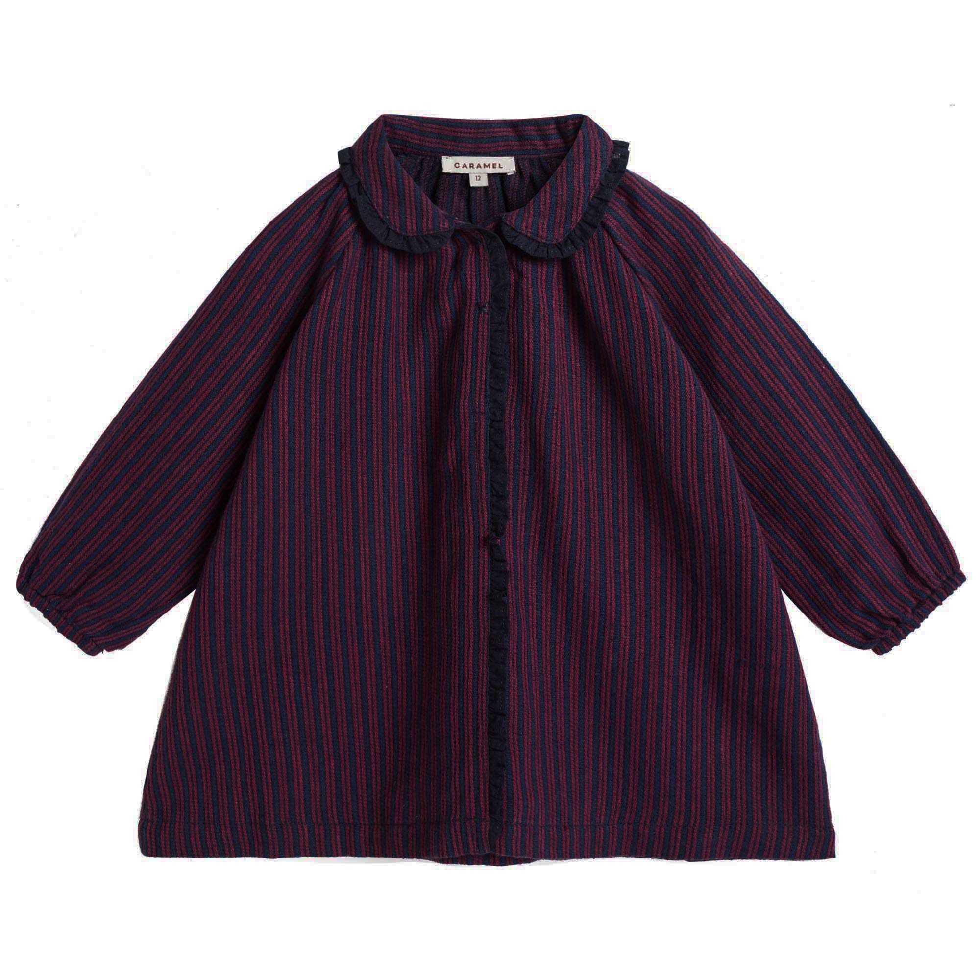 Baby Girls Purple Rayol Striped Cotton Woven Dress - CÉMAROSE | Children's Fashion Store - 1