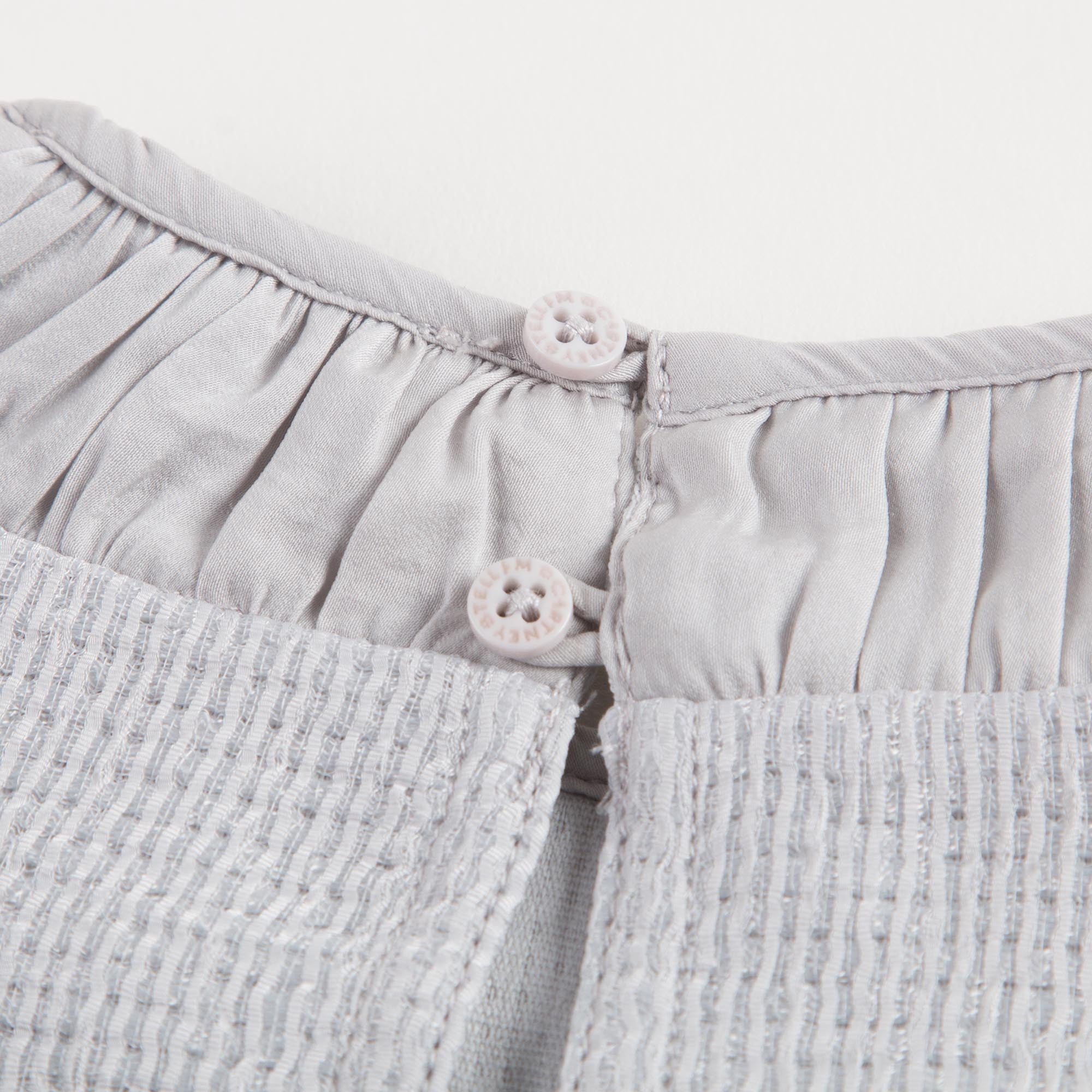 Girls Heather Grey Cotton Crew Collar 'Anaise' Dress