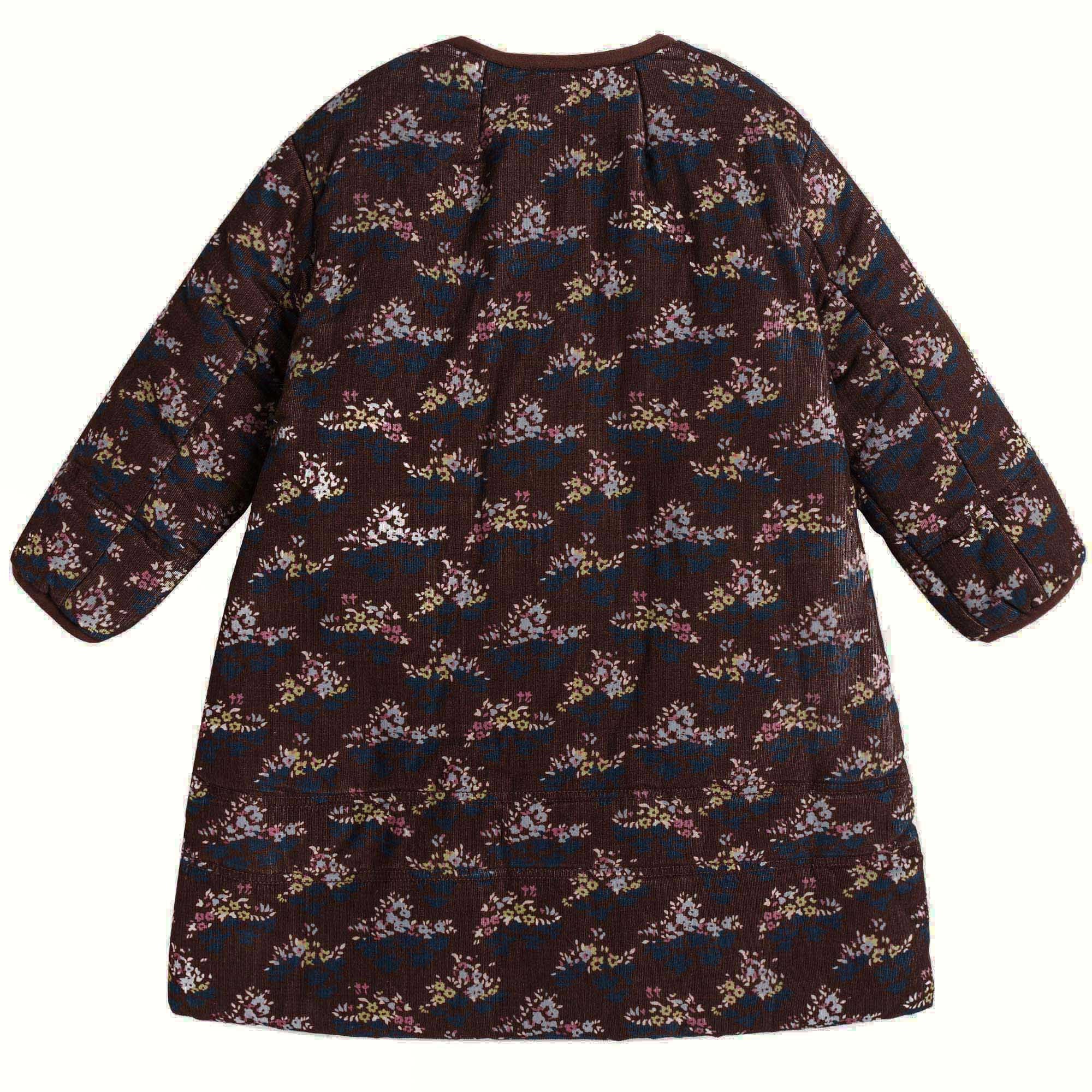 Girls Wine Red Velvet Flower printed Cotton Jacket - CÉMAROSE | Children's Fashion Store - 3