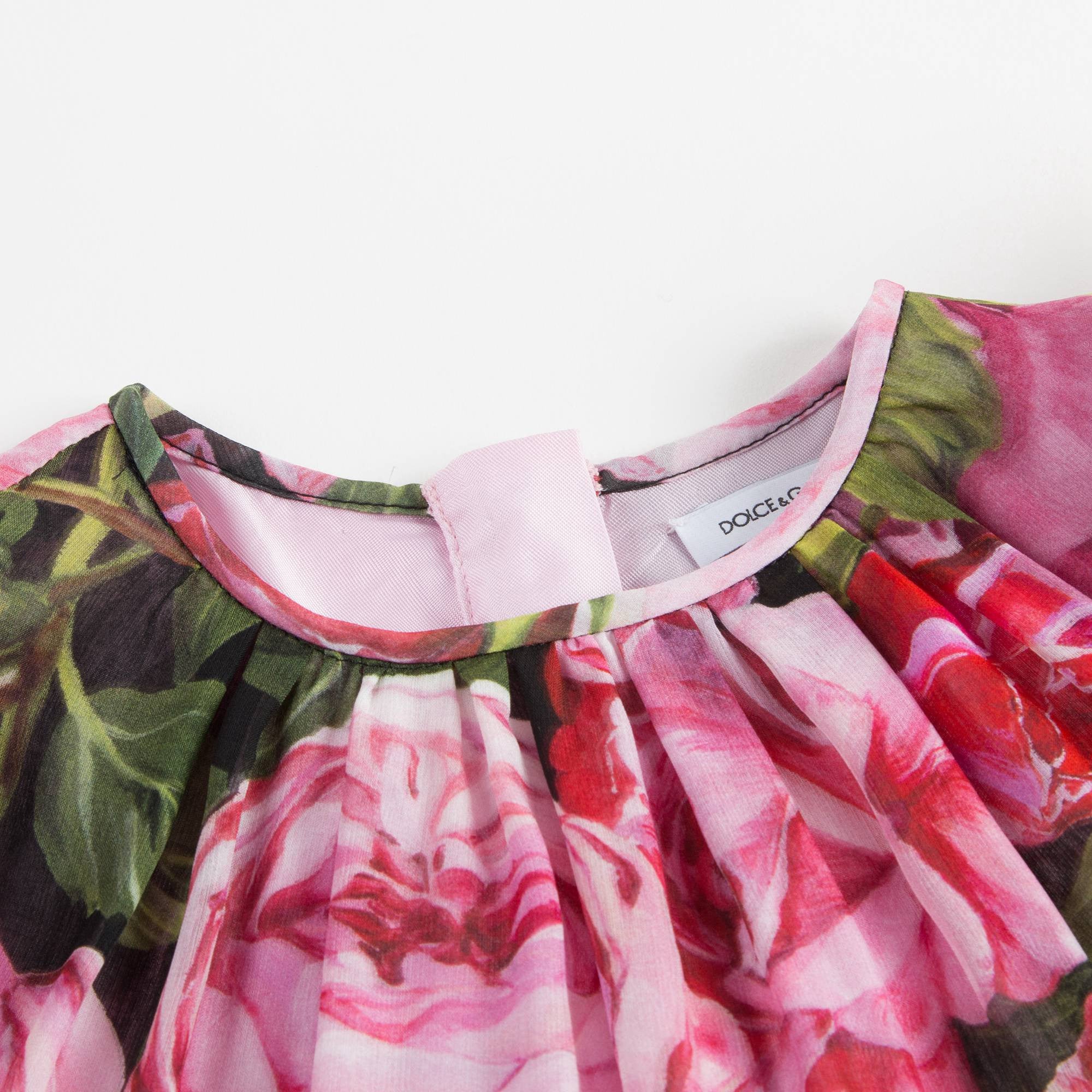 Girls Pink 'Rose Bianco' Brocade Dress