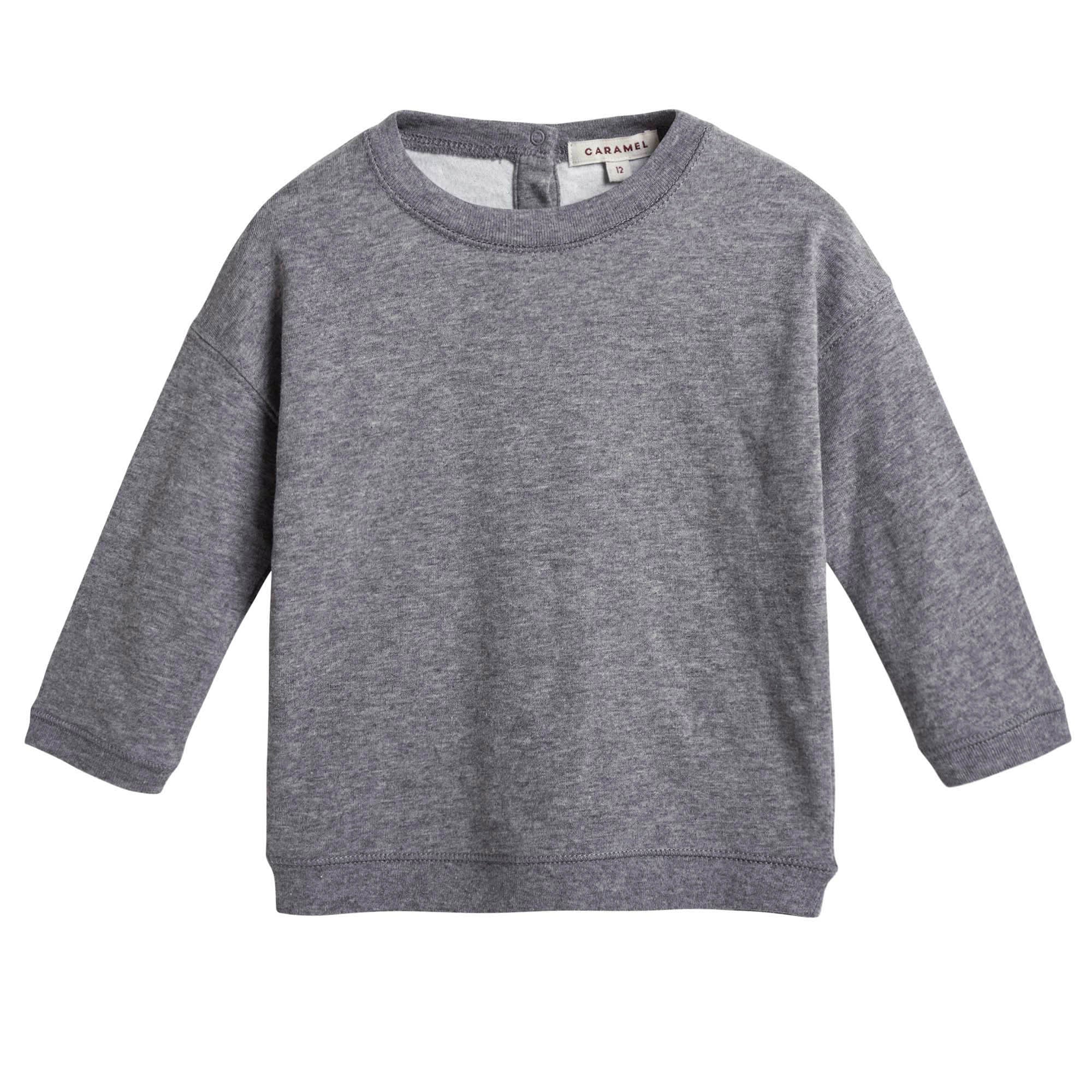 Baby Boys Grey Cotton Jersey Sweater - CÉMAROSE | Children's Fashion Store - 1