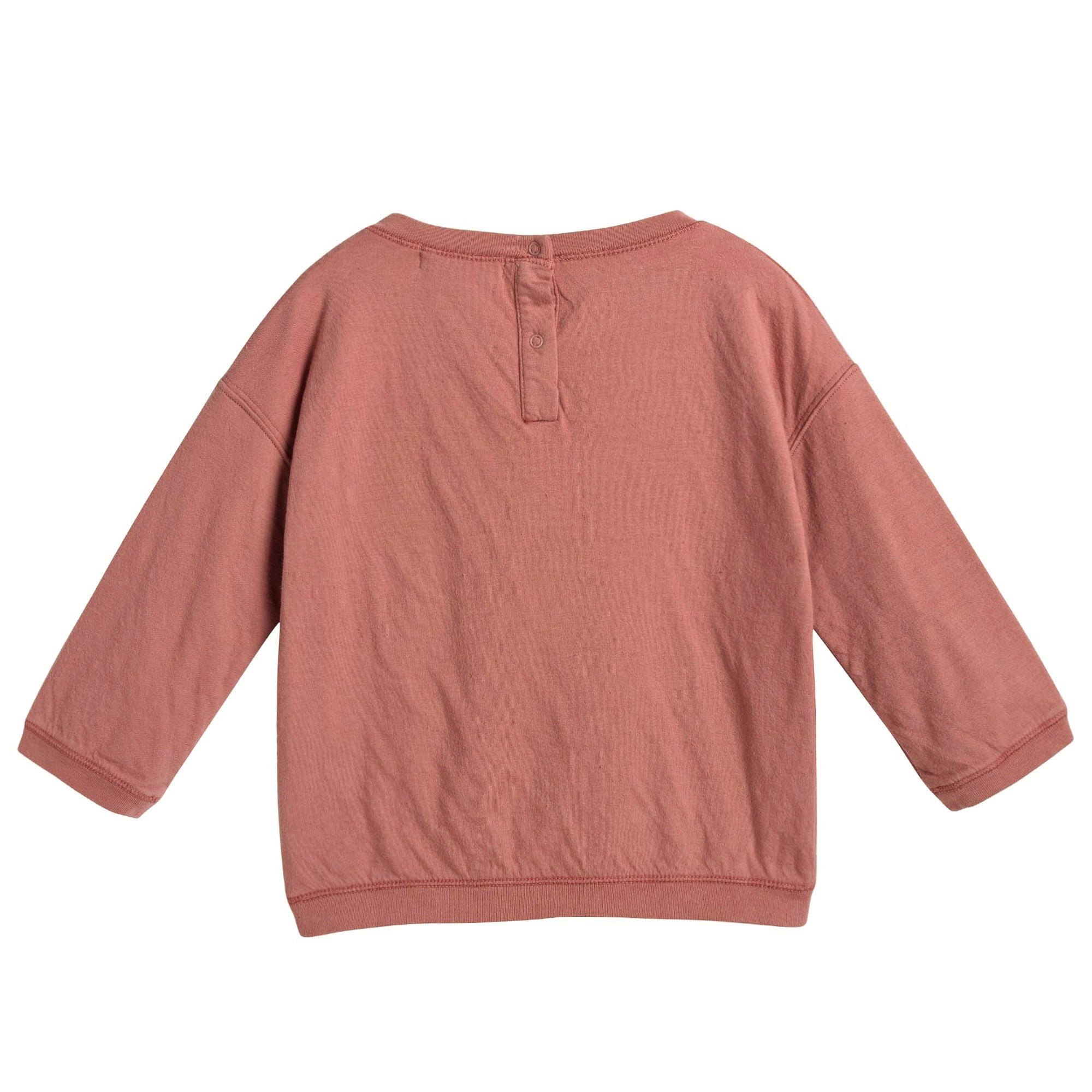 Baby Boys Dark Rose Red Cotton Jersey Sweater - CÉMAROSE | Children's Fashion Store - 2