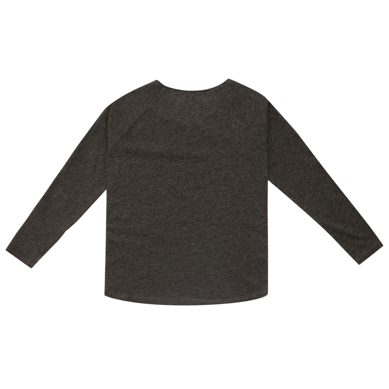 Girls Dark Grey Cotton Gold Cherry Trims T-Shirt - CÉMAROSE | Children's Fashion Store - 2