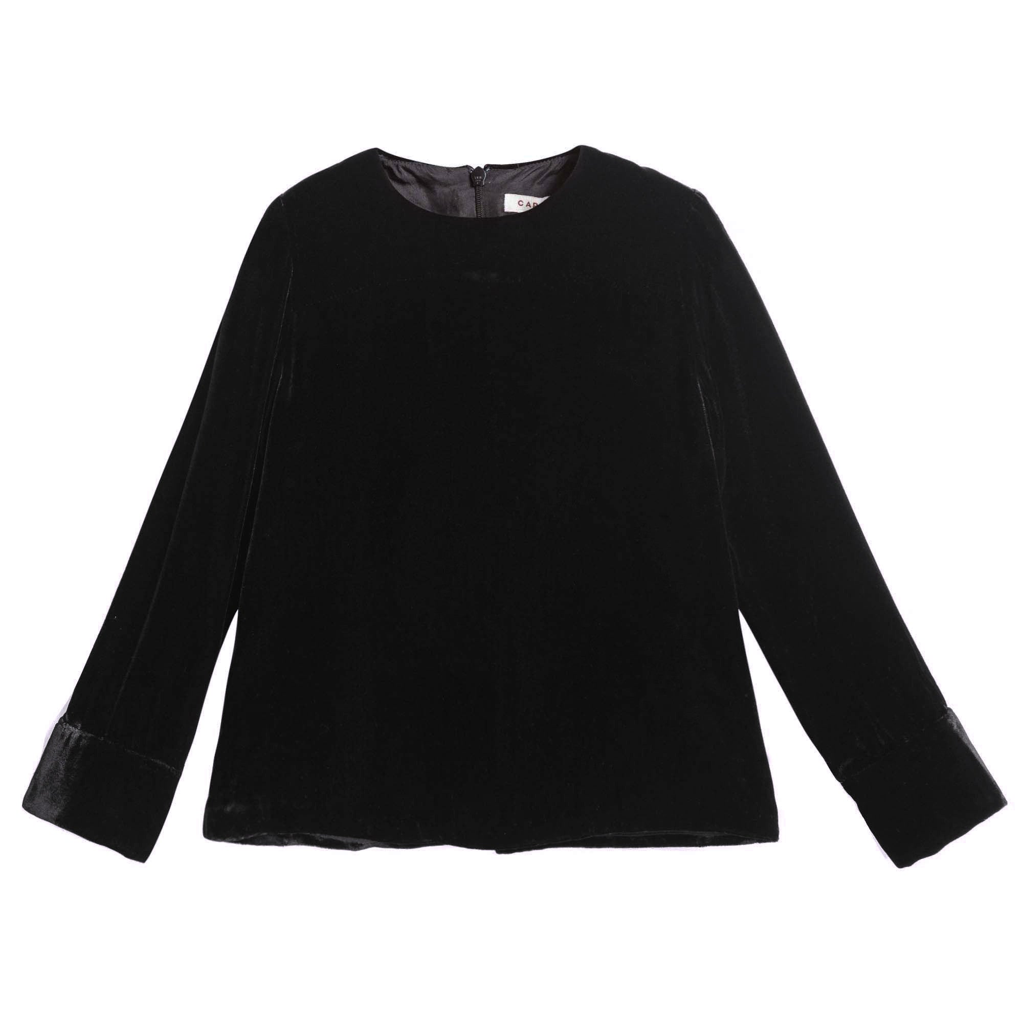 Girls Black Viscose Woven Sweatshirt - CÉMAROSE | Children's Fashion Store - 1