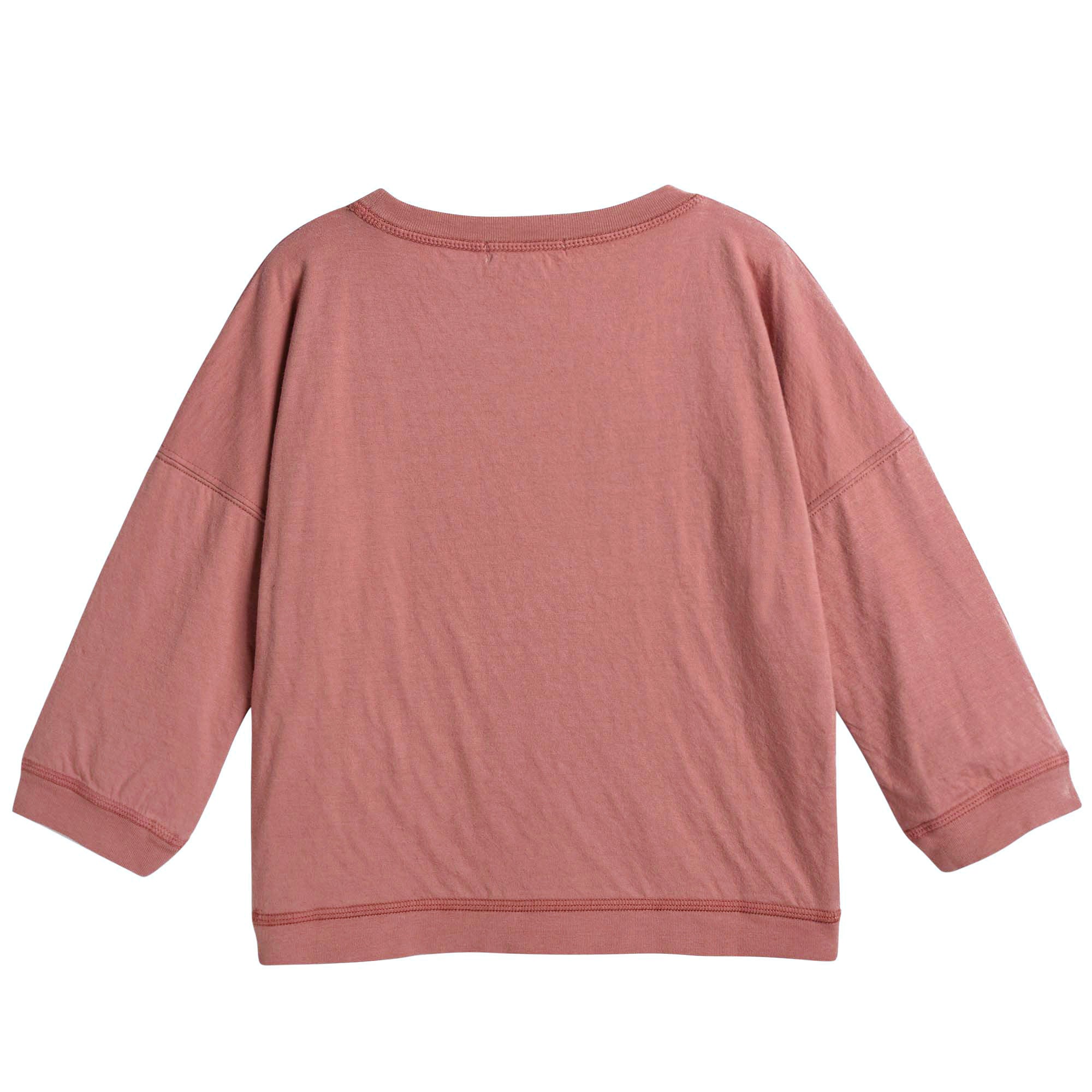 Girls Dark Red Floral Printed Trims T-Shirt - CÉMAROSE | Children's Fashion Store - 2