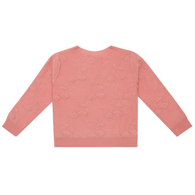 Girls Dusky Pink Knitted Wool Sweater - CÉMAROSE | Children's Fashion Store - 3