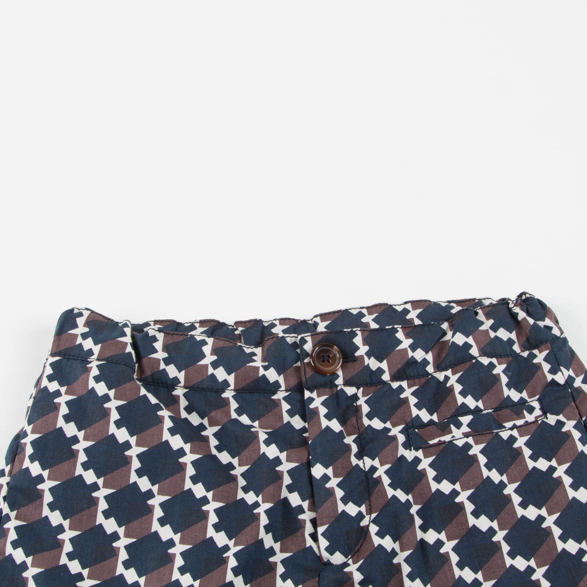 Girls & Boys Blue & Chocolate Woven Shorts