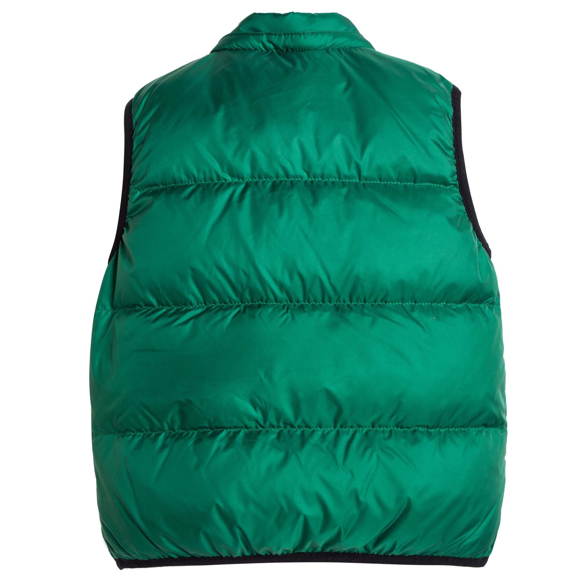 Boys Dark Green Down Padded Hooded Gilet - CÉMAROSE | Children's Fashion Store - 4