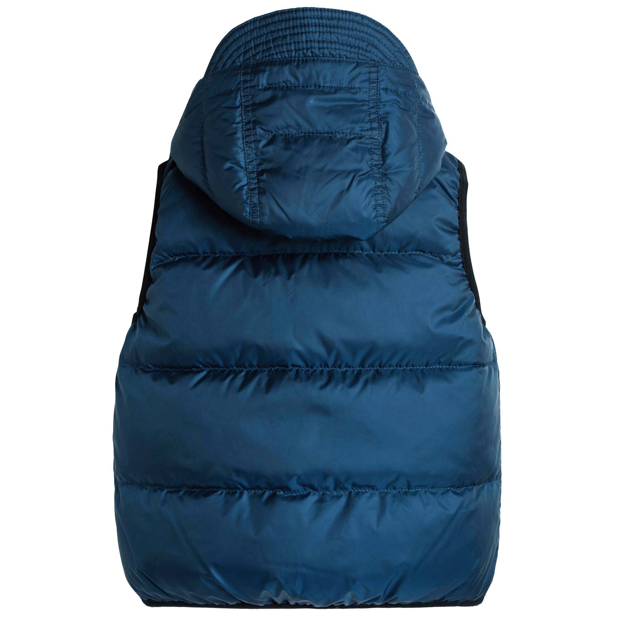 Boys Navy Blue Down Padded Hooded Gilet - CÉMAROSE | Children's Fashion Store - 2