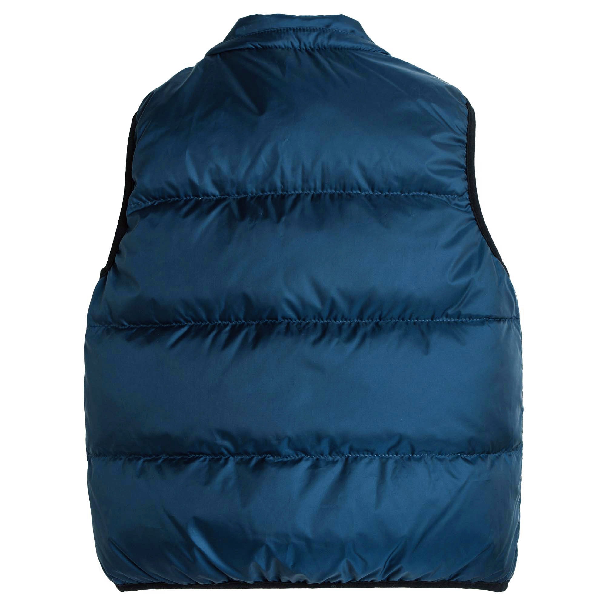 Boys Navy Blue Down Padded Hooded Gilet - CÉMAROSE | Children's Fashion Store - 4