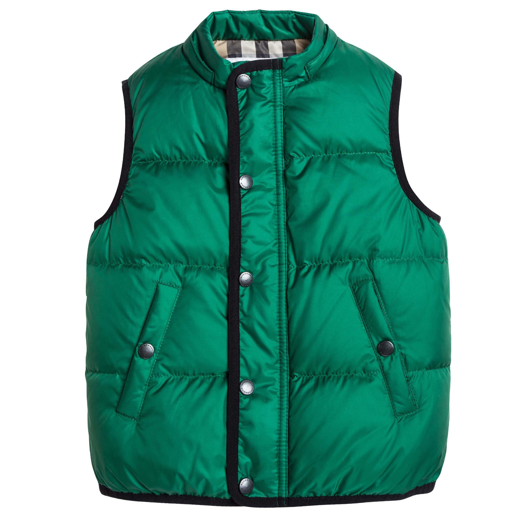 Boys Dark Green Down Padded Hooded Gilet - CÉMAROSE | Children's Fashion Store - 3