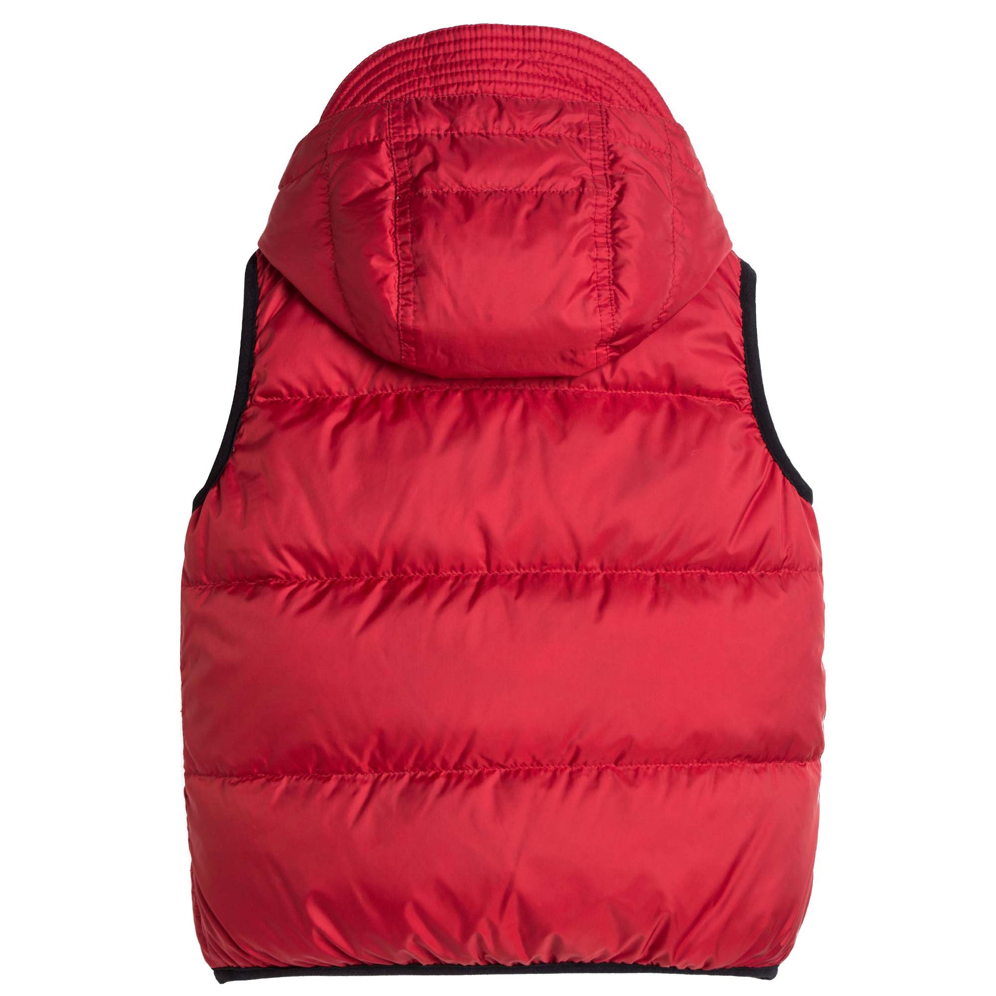 Boys Red Down Padded Hooded Gilet - CÉMAROSE | Children's Fashion Store - 2