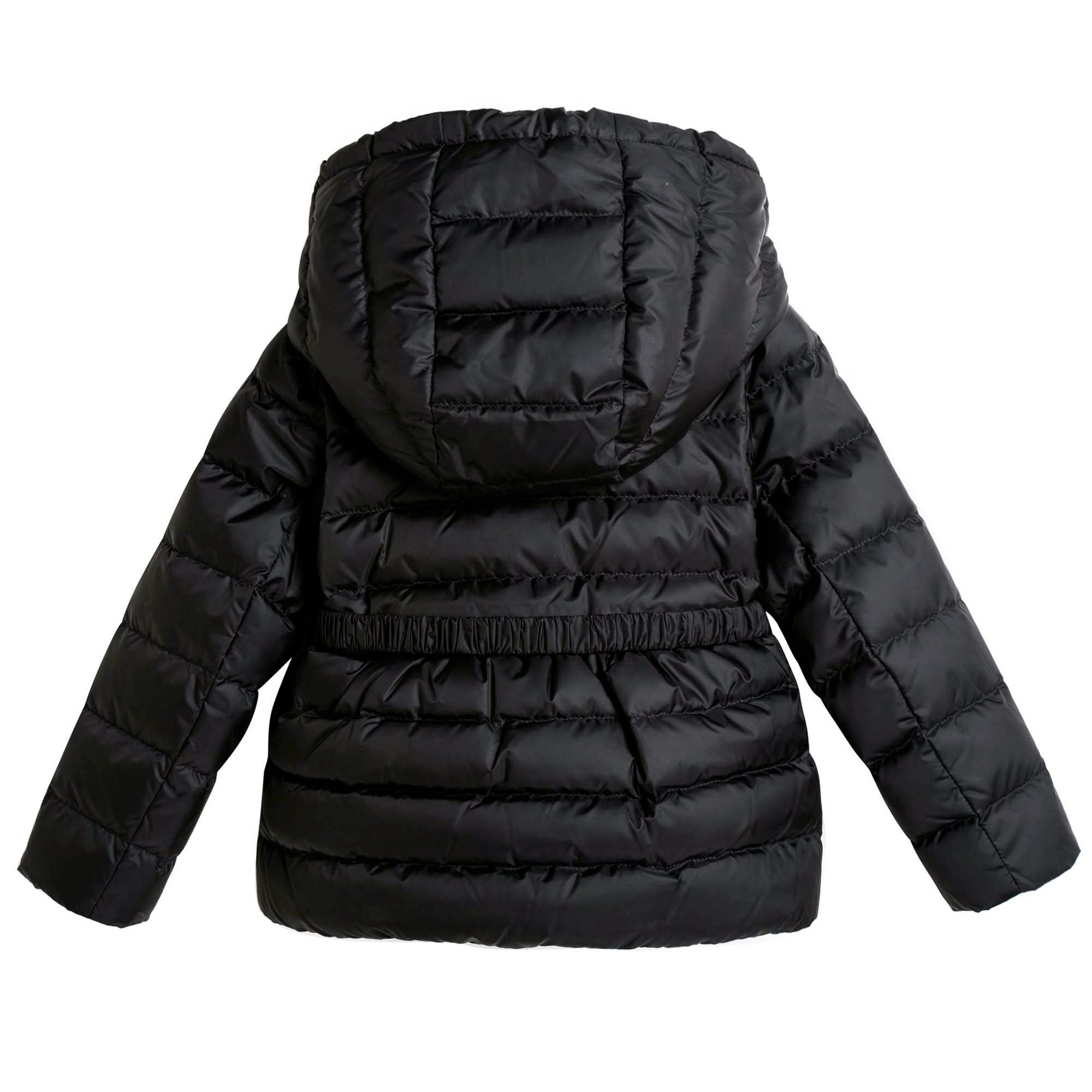 Baby Girls Black Down Padded Hooded Jacket - CÉMAROSE | Children's Fashion Store - 2