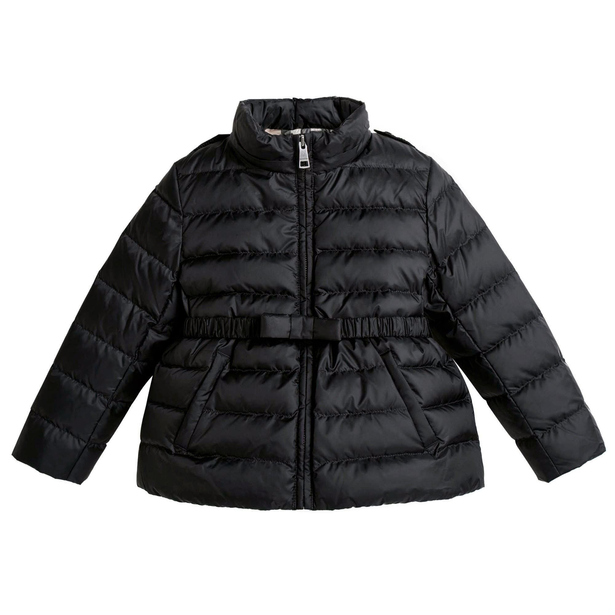 Baby Girls Black Down Padded Hooded Jacket - CÉMAROSE | Children's Fashion Store - 3