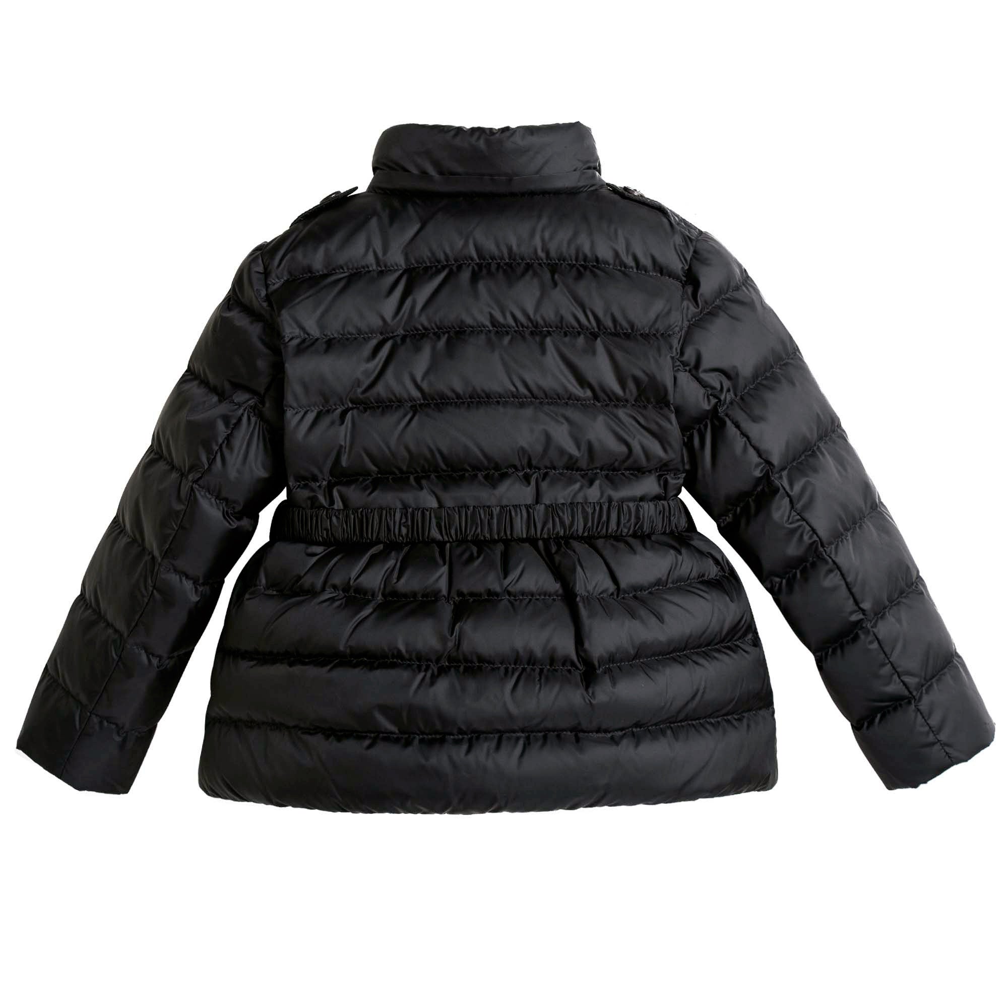 Baby Girls Black Down Padded Hooded Jacket - CÉMAROSE | Children's Fashion Store - 4