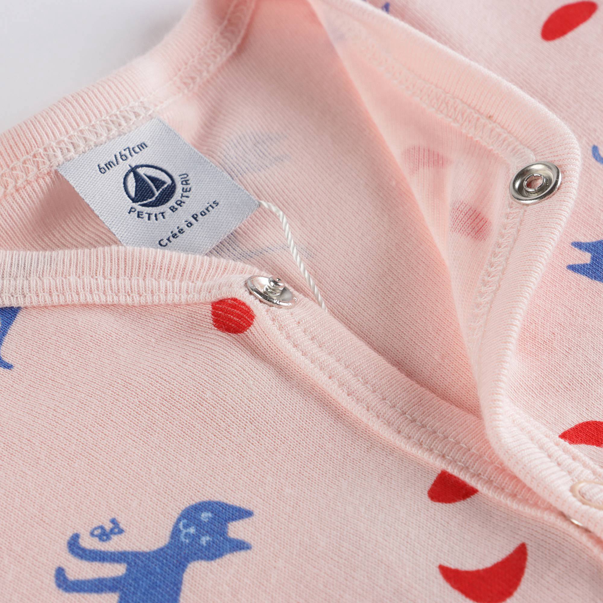 Baby Girls Pink Cotton Babysuit