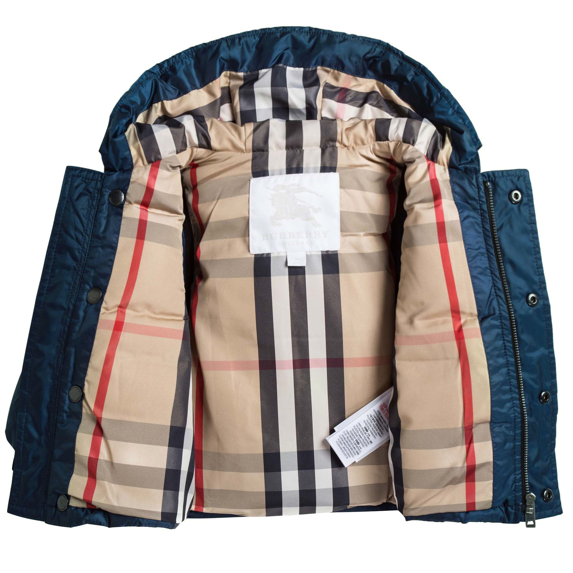 Baby Boys Navy Blue Hooded Padded Down Jacket - CÉMAROSE | Children's Fashion Store - 3