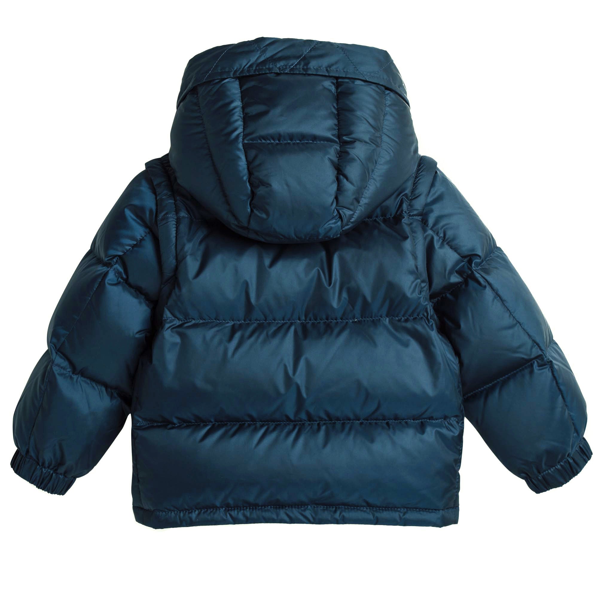Baby Boys Navy Blue Hooded Padded Down Jacket - CÉMAROSE | Children's Fashion Store - 2