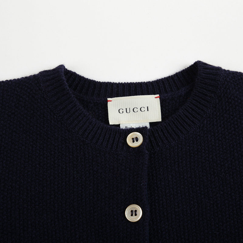 Baby Navy Wool Cardigan