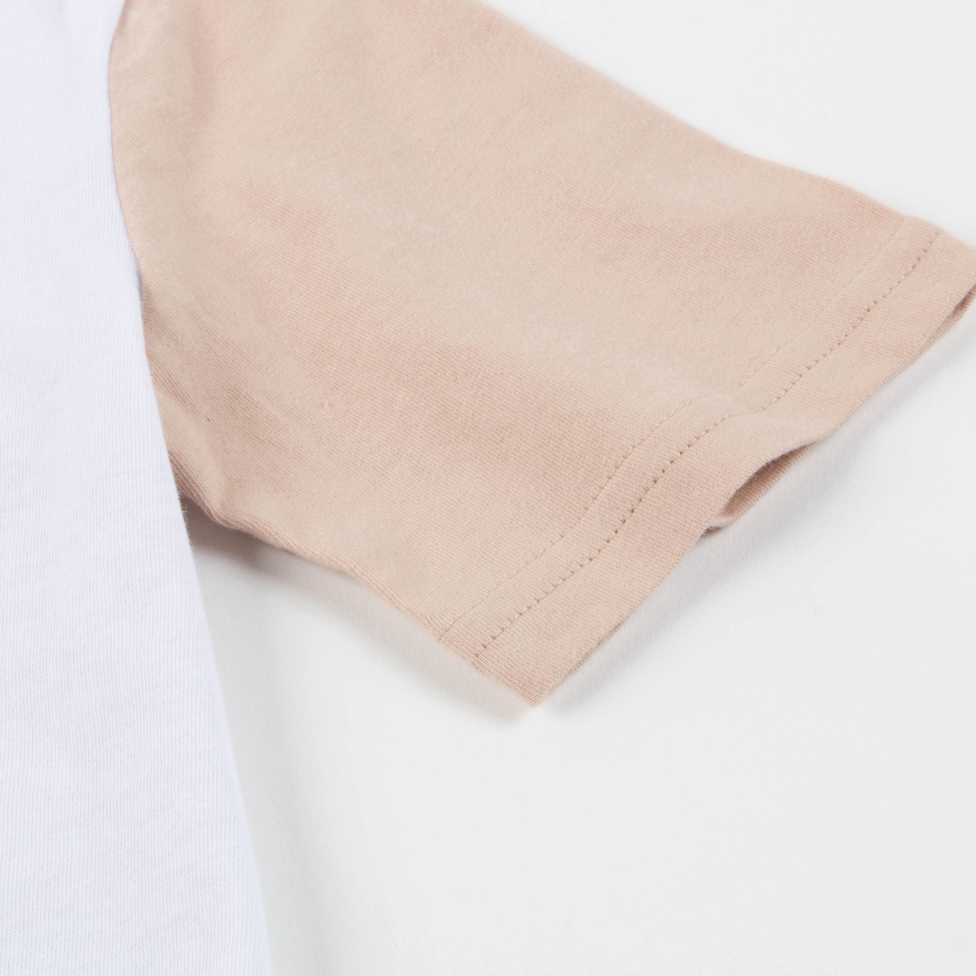 Girls White & Grayish Brown Cotton T-shirt