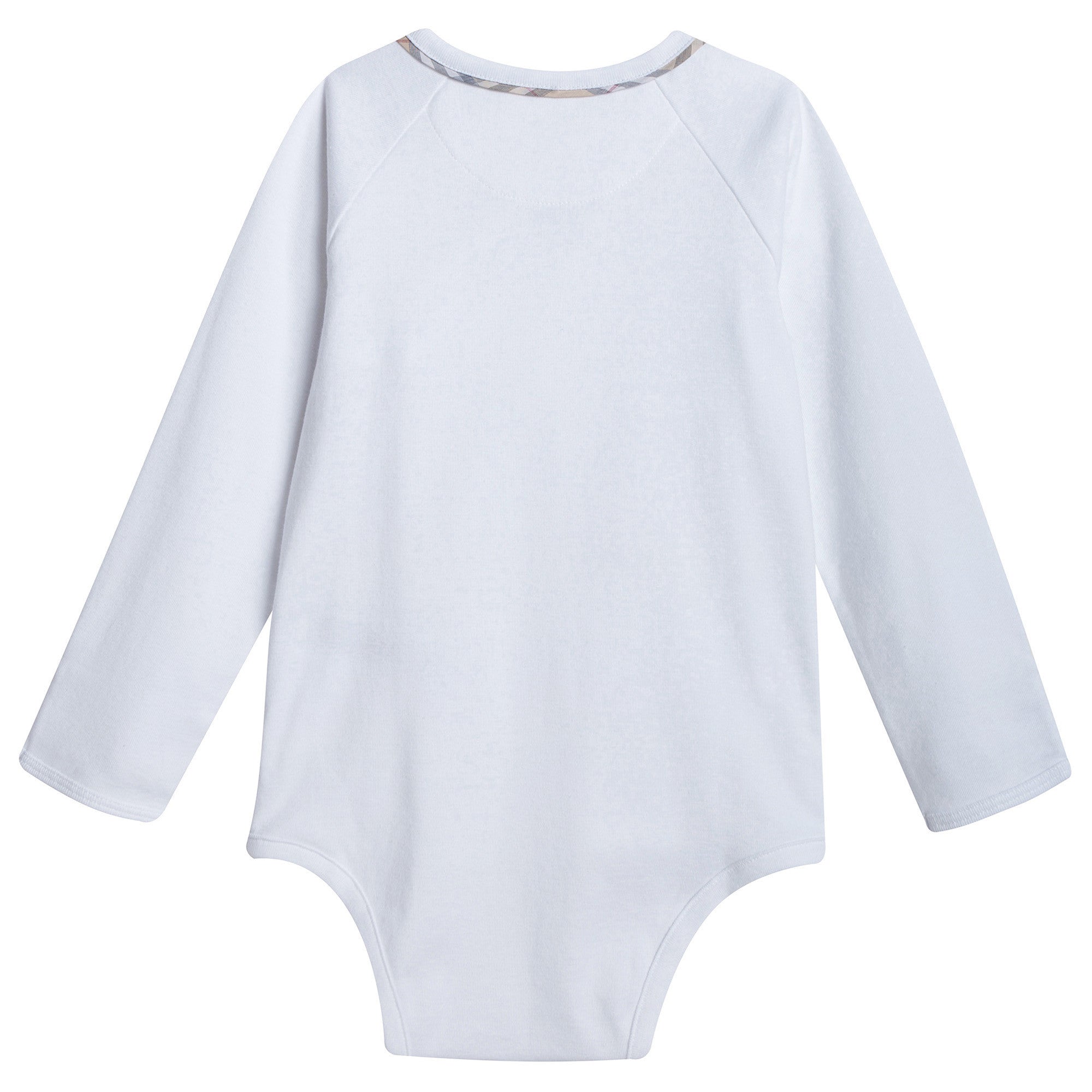 Baby White Check Cotton Three-piece Gift Set