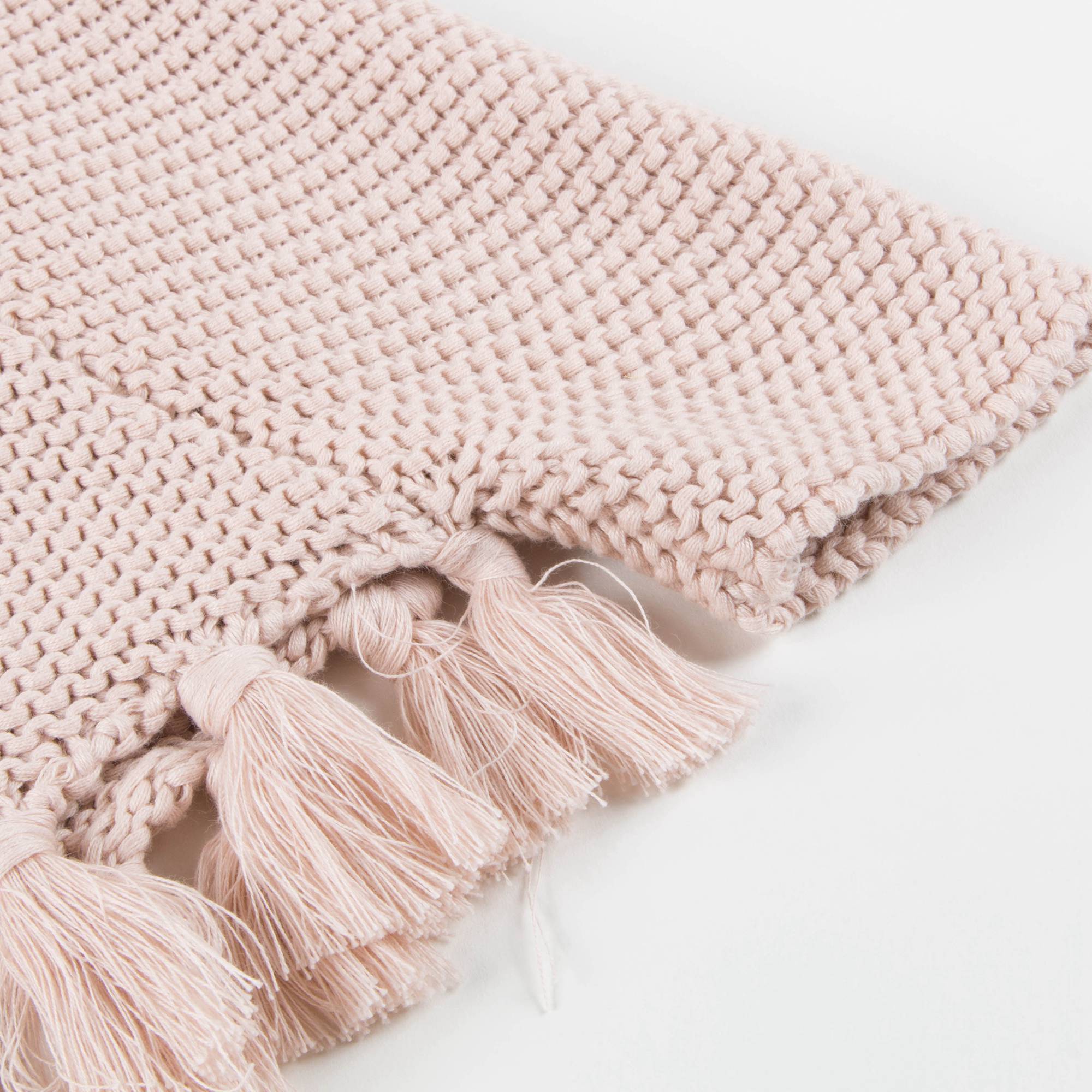 Girls Pink "Knitted Cotton" Knitted Cape