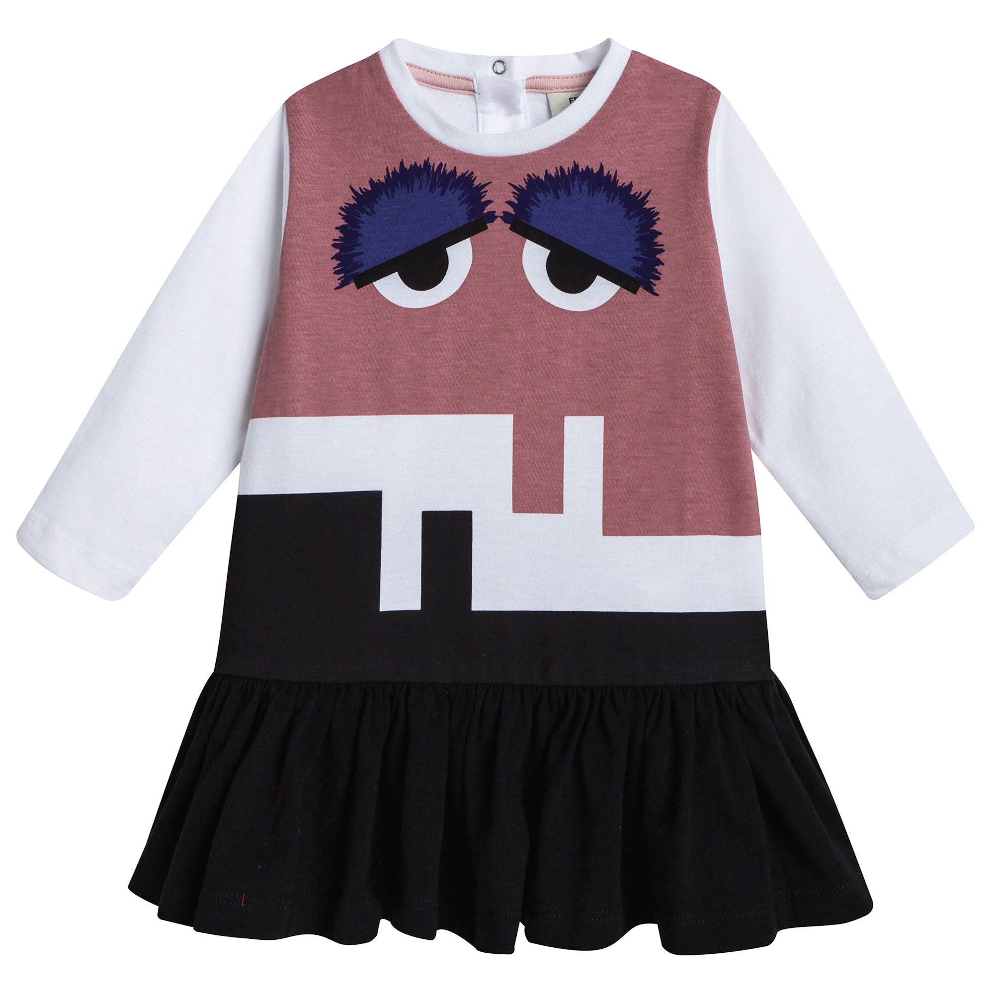 Baby Girls Multicolor Monster Printed Cotton Dress - CÉMAROSE | Children's Fashion Store - 1
